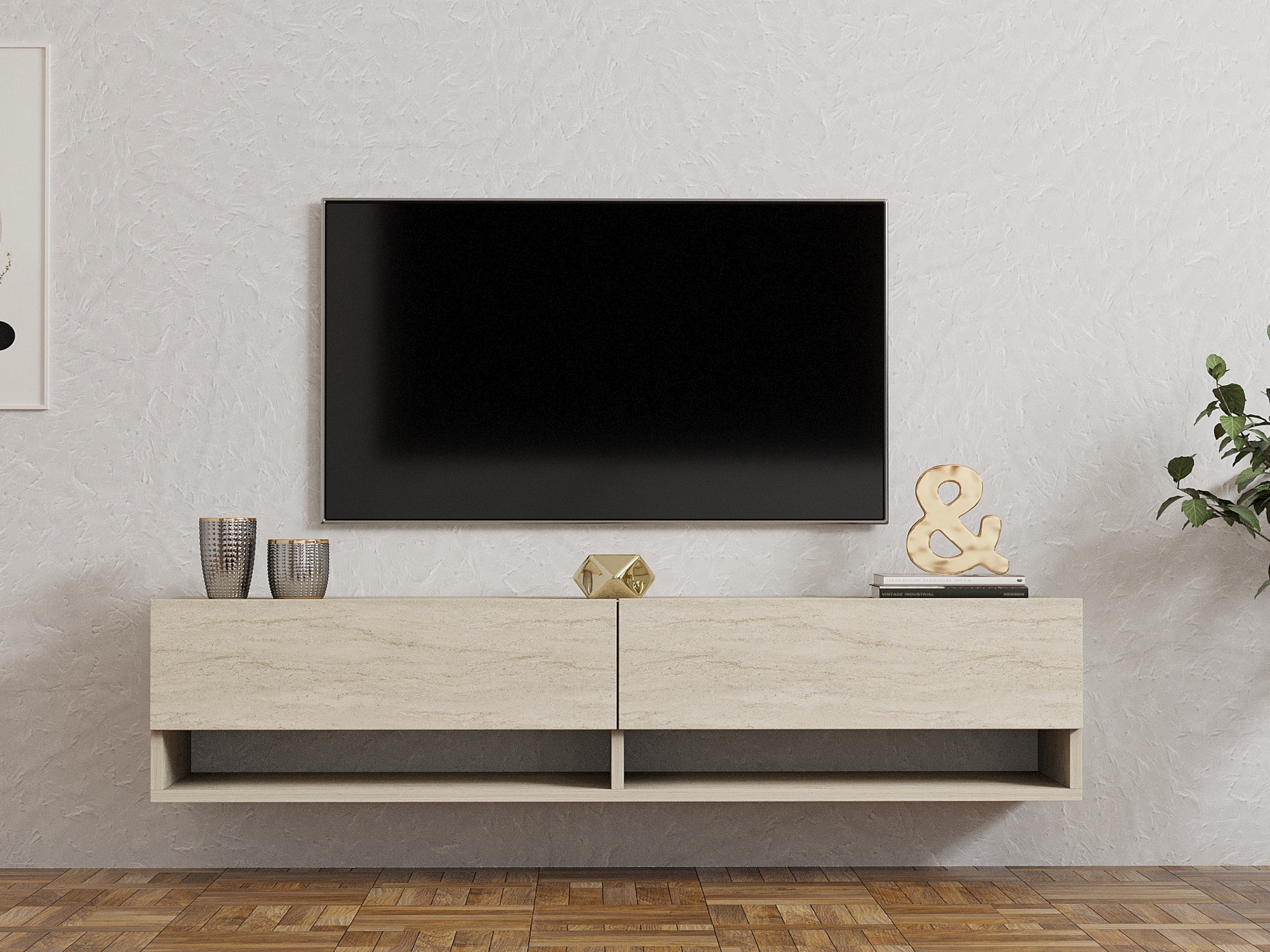 TV galds Kailua 2690 (Gaišs Travertine)