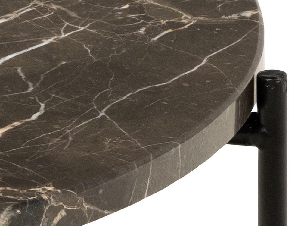 Kafijas galdiņš Norsica 608 (Brūns marmors + Melns)