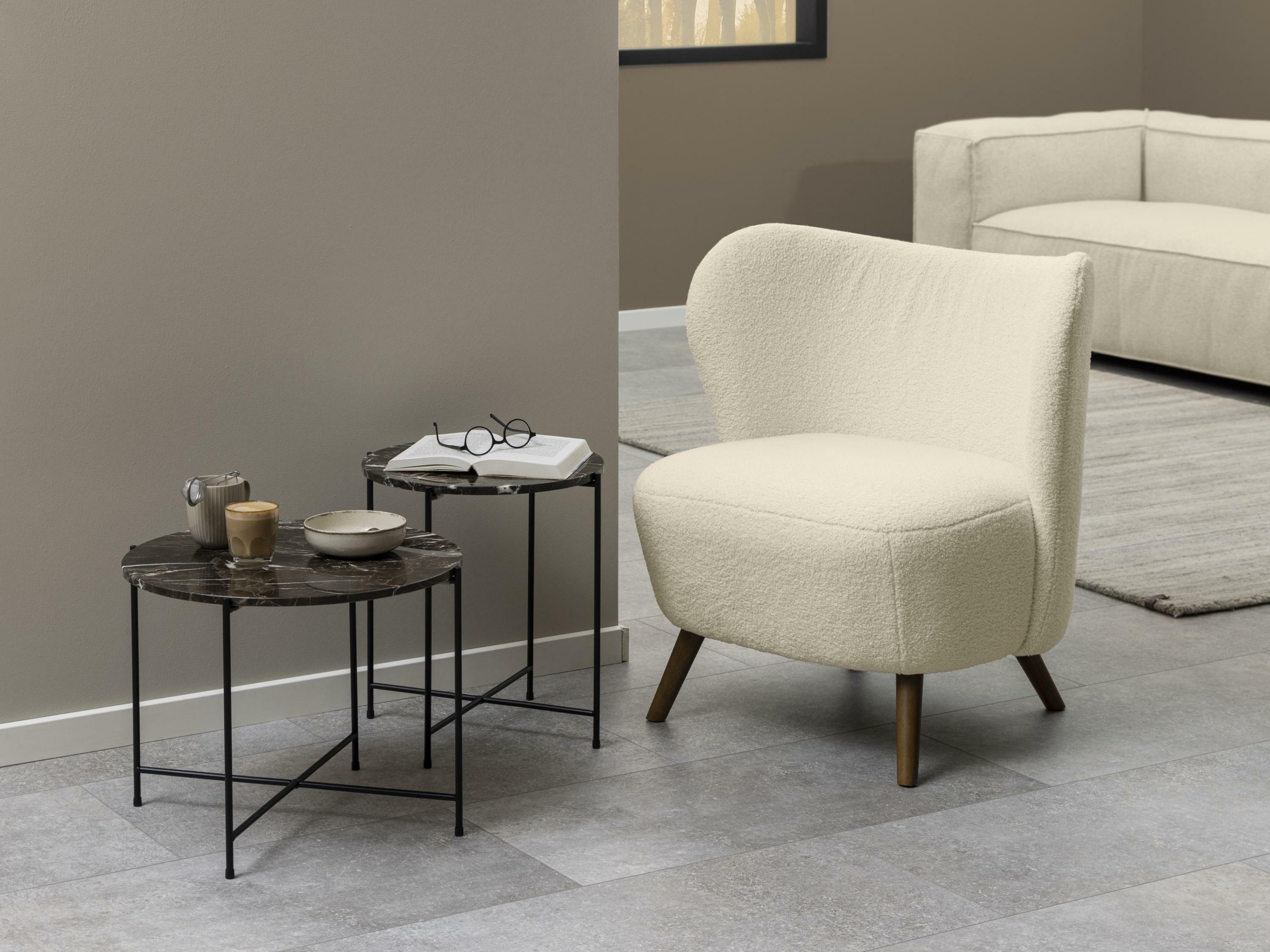 Kafijas galdiņš Norsica 608 (Brūns marmors + Melns)