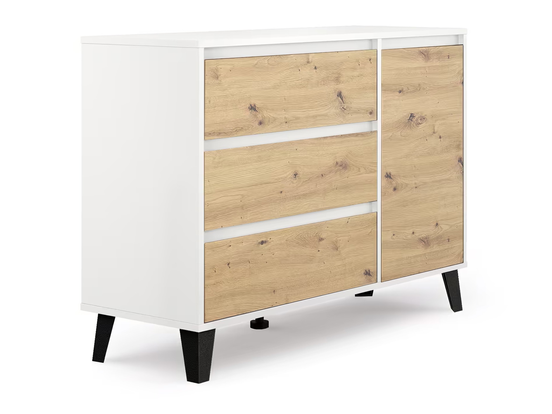 Kumode Tetena 101 (Balts + Artisan ozols)