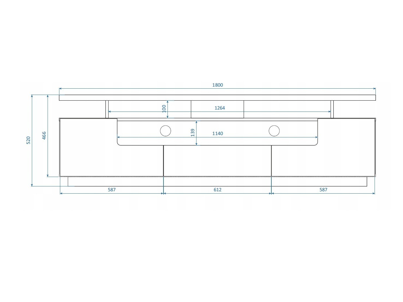 TV galds Buffalo 175 (Glancēts balts)