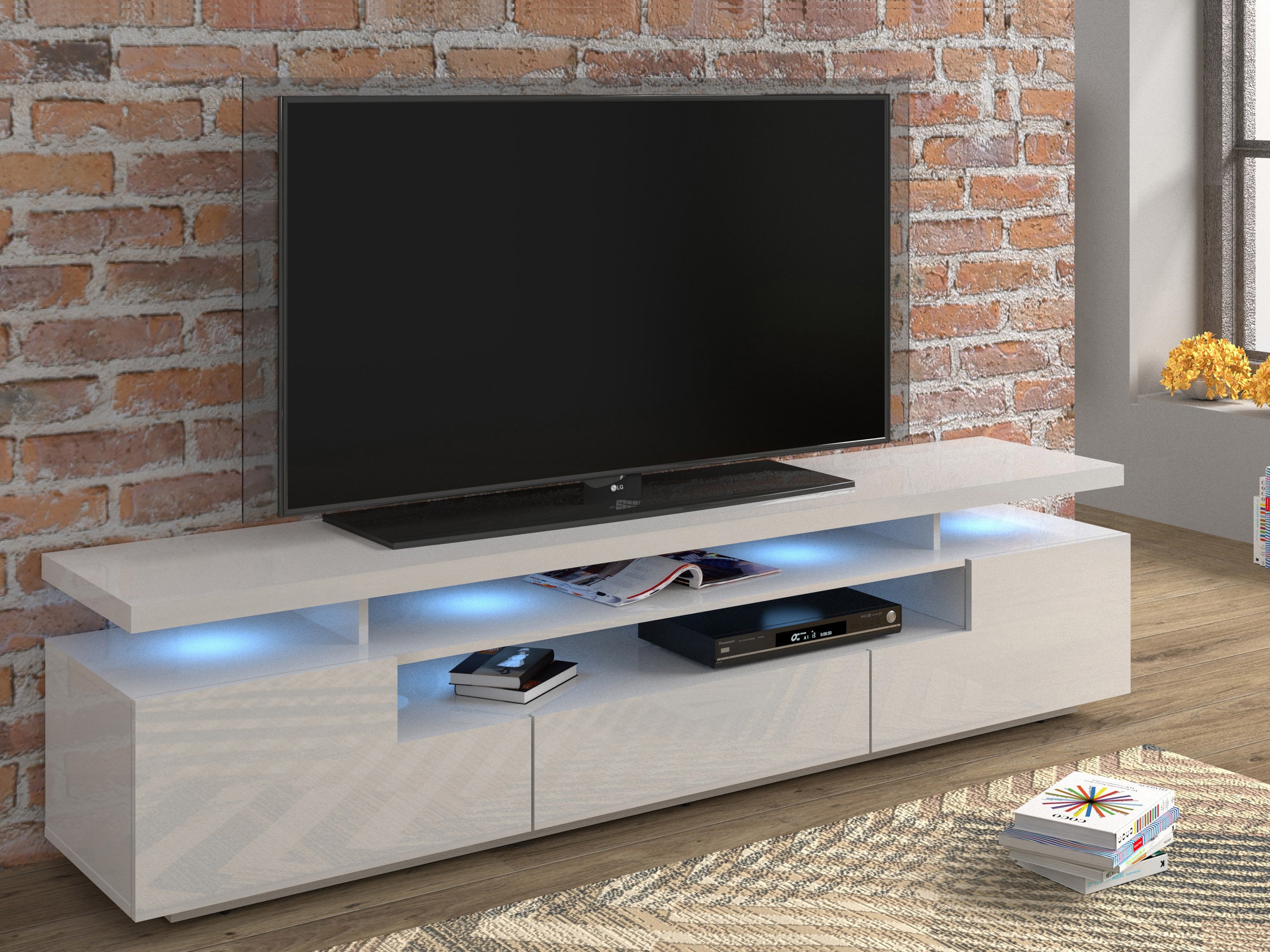 TV galds Buffalo 175 (Glancēts balts)