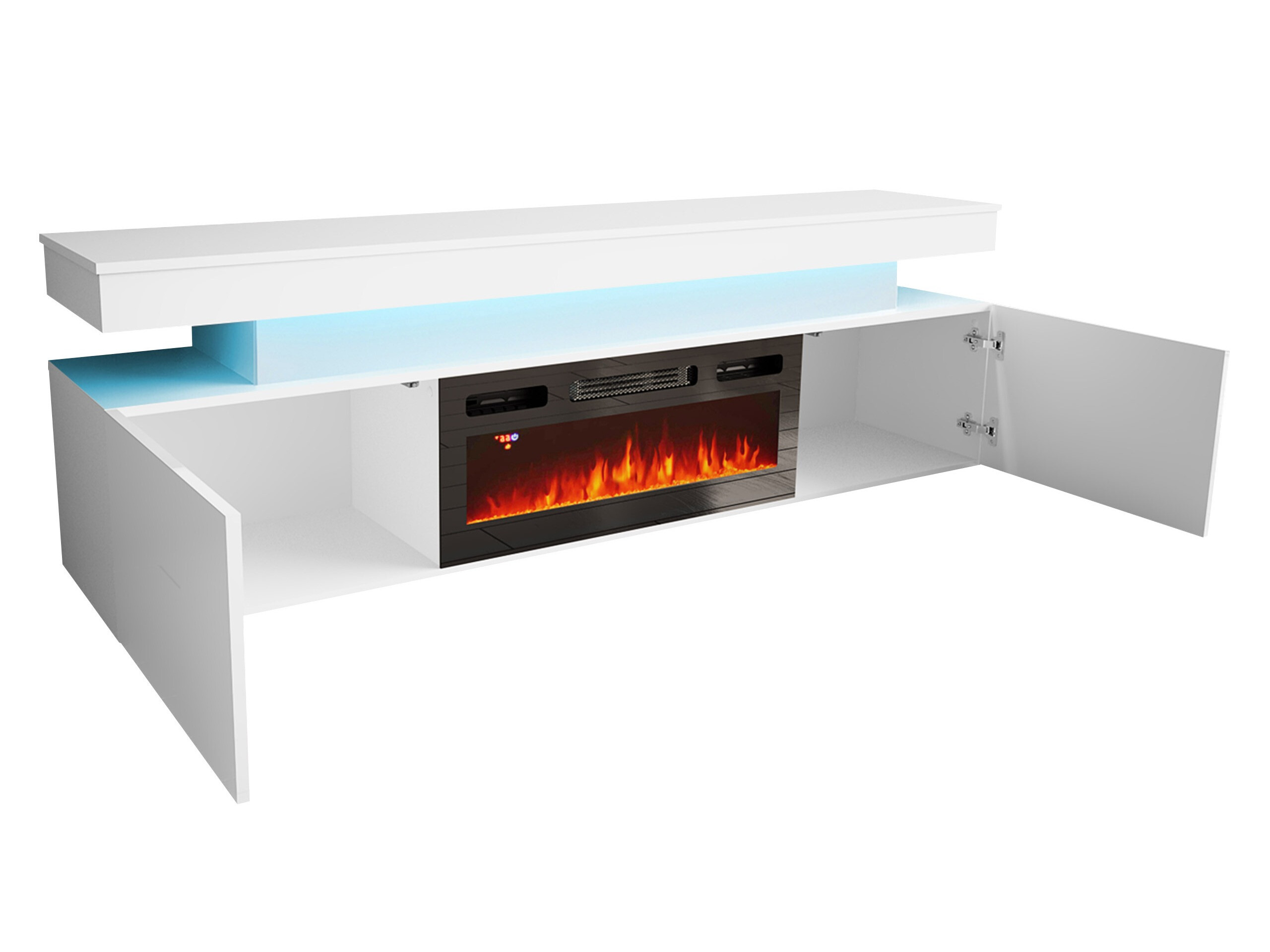 TV galds Monfero 104 (Melns + Glancēts melns)