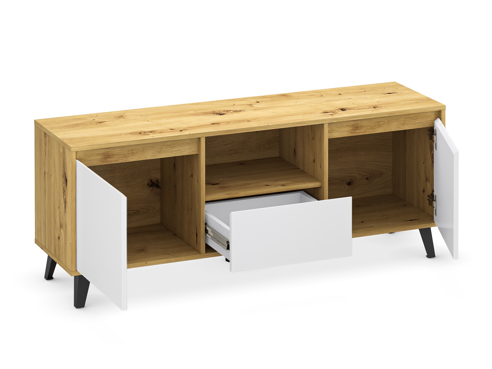 TV galds Tetena 106 (Artisan ozols + Balts)
