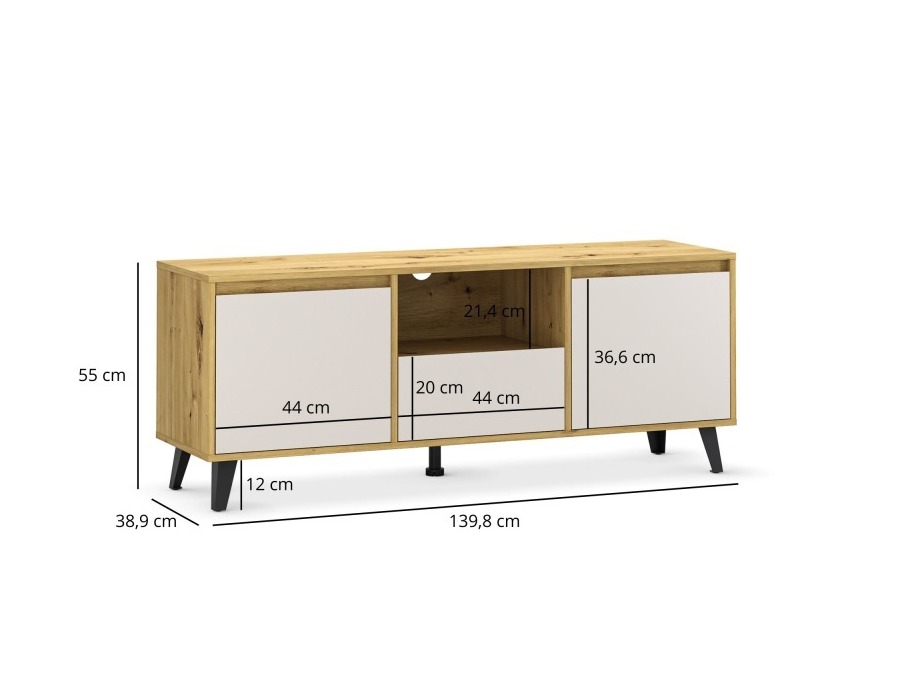 TV galds Tetena 106 (Artisan ozols + Kašmirs)