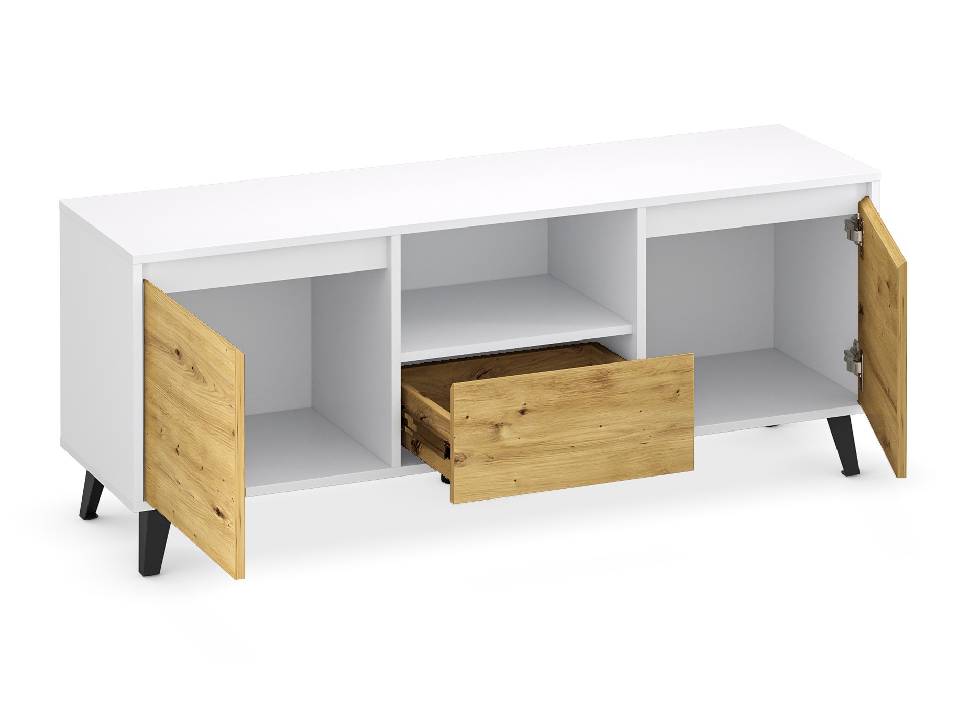 TV galds Tetena 106 (Balts + Artisan ozols)