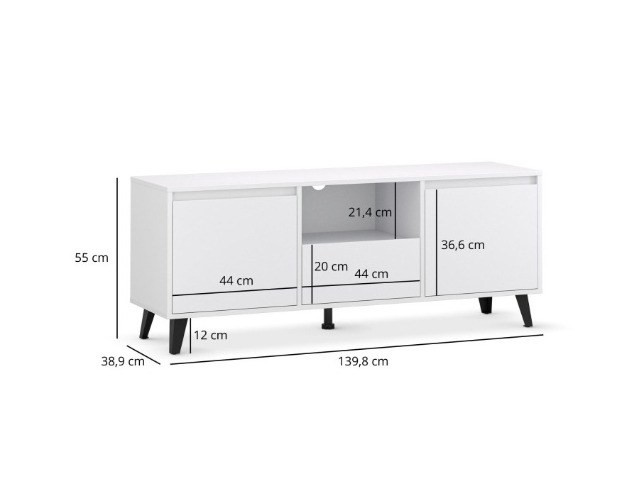 TV galds Tetena 106 (Balts)