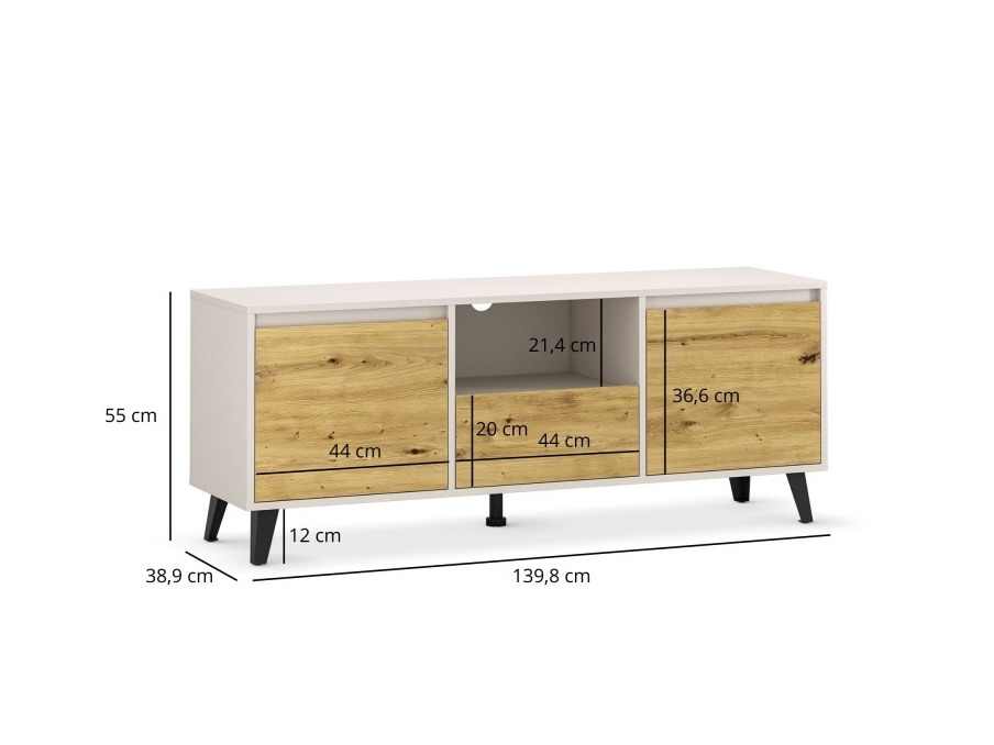 TV galds Tetena 106 (Kašmirs + Artisan ozols)