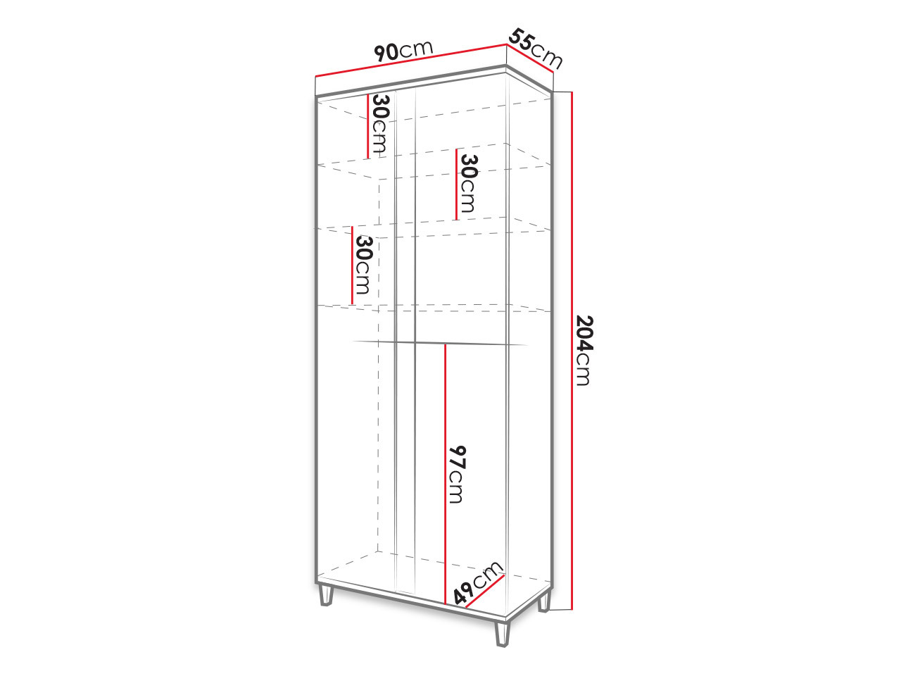 Skapis Florem (Balts + Glancēts balts + Gaišs koks)