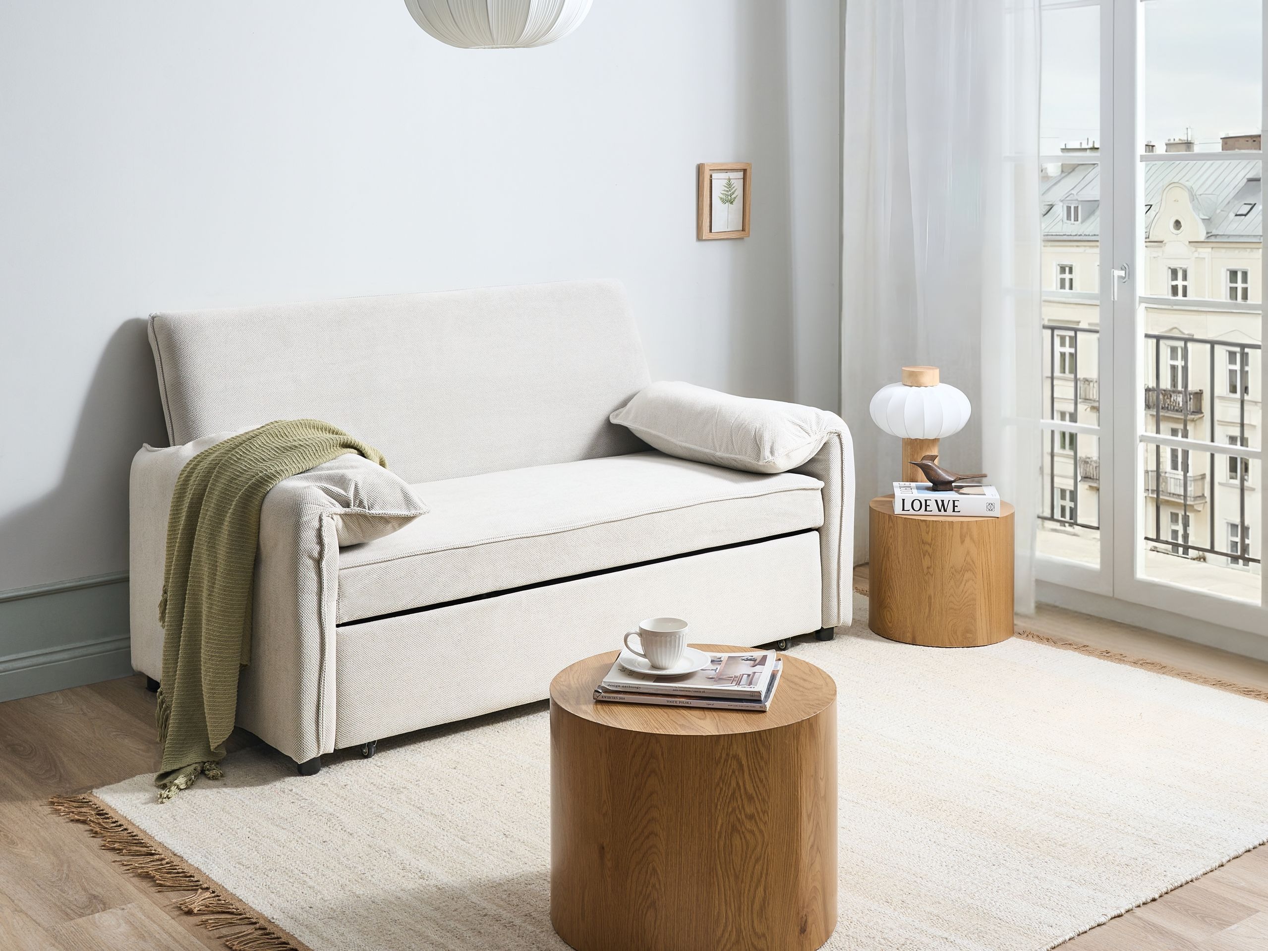 Dīvāns gulta Berwyn 2908 (Balts)