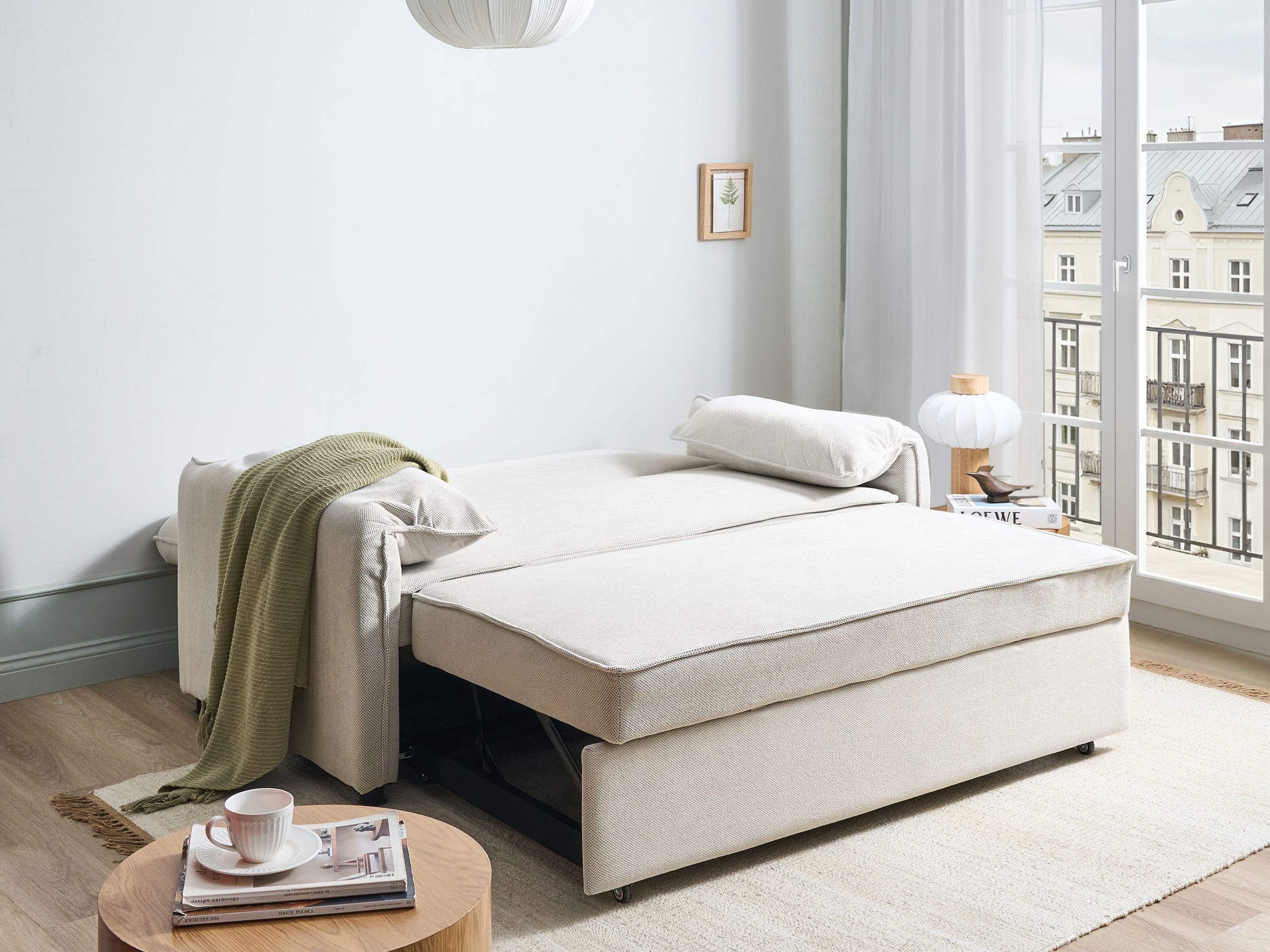 Dīvāns gulta Berwyn 2908 (Balts)