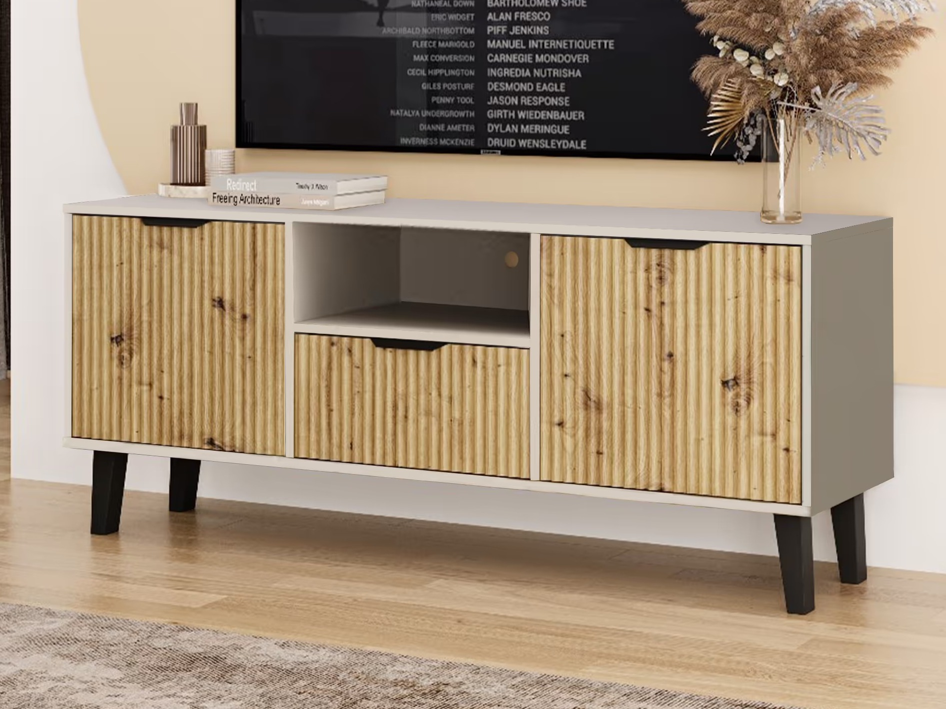 TV galds Dorophu 104 (Kašmirs + Artisan ozols)