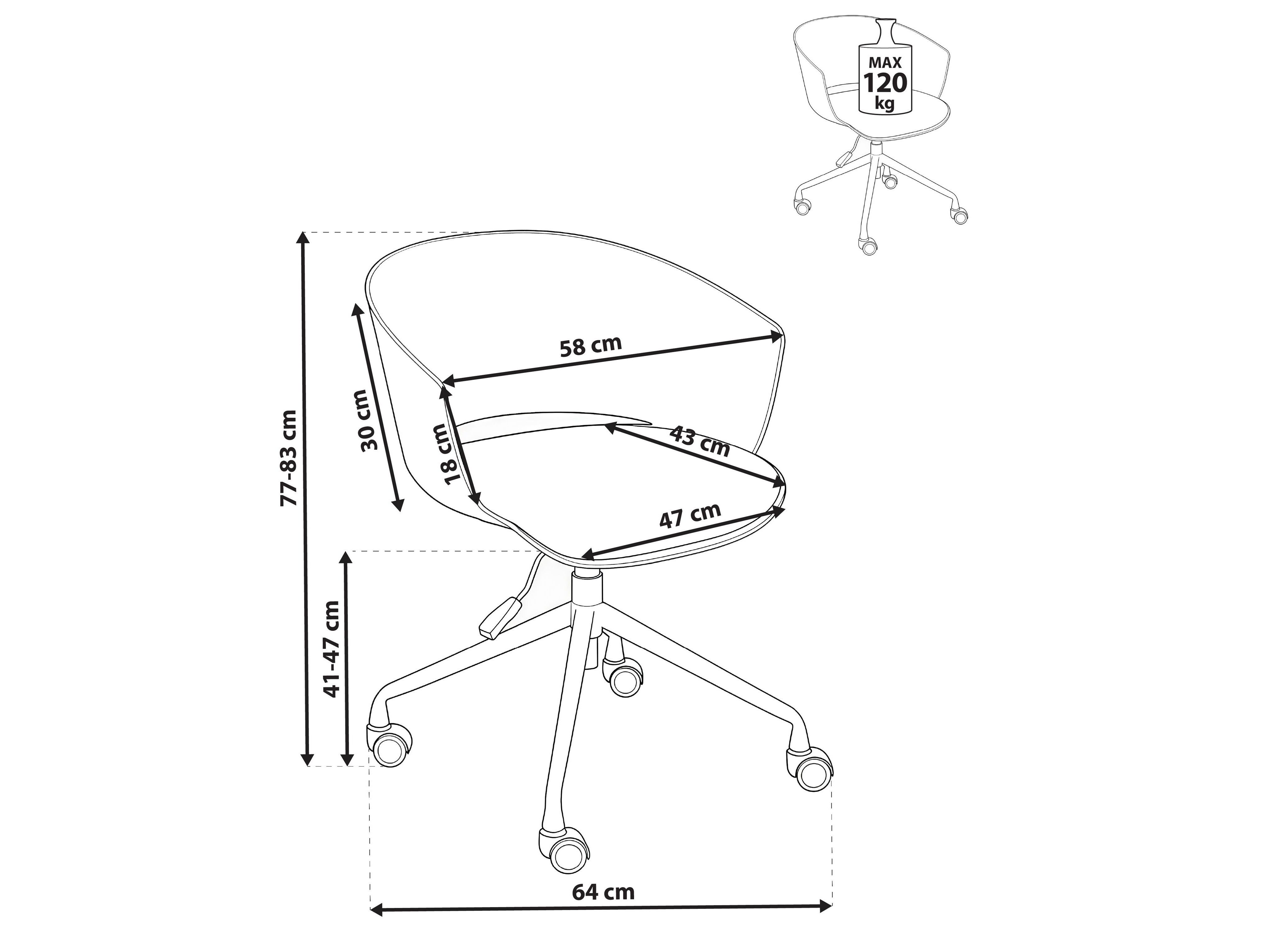 Biroja krēsls Berwyn 2910 (Pelēks)
