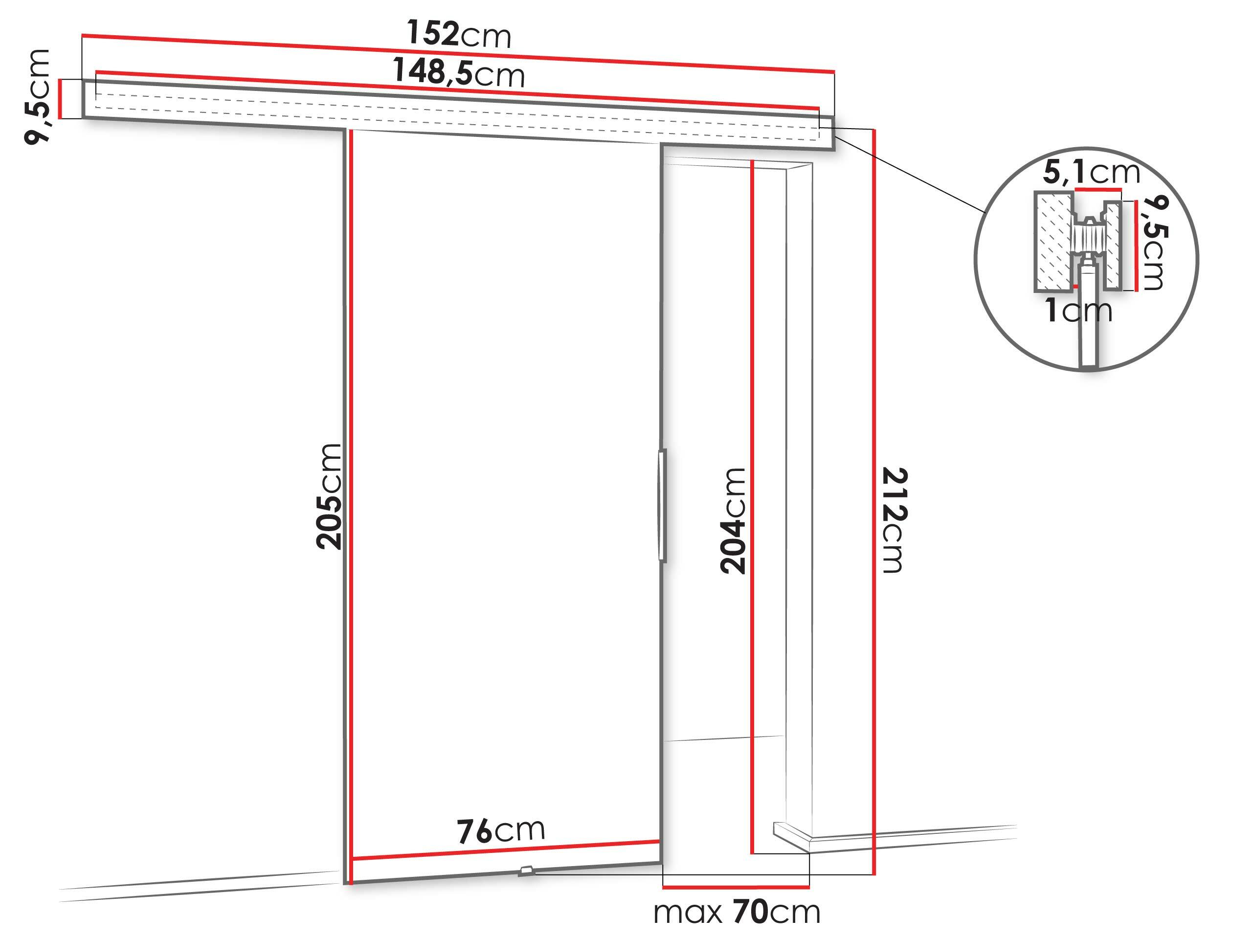 Bīdāmas durvis Dover 217 (Balts)