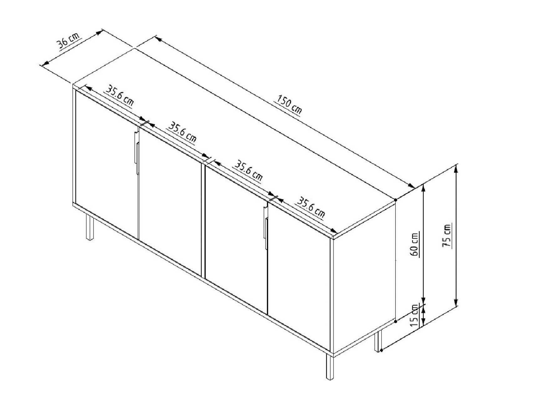 Skapis Kailua 2704 (Balts)
