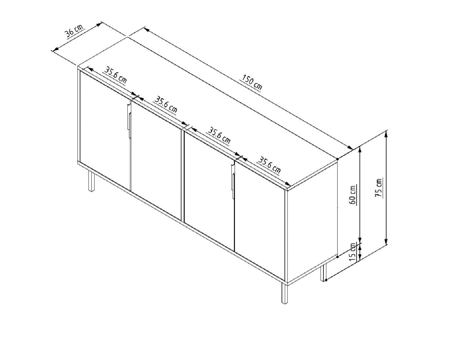Skapis Kailua 2707 (Balts)