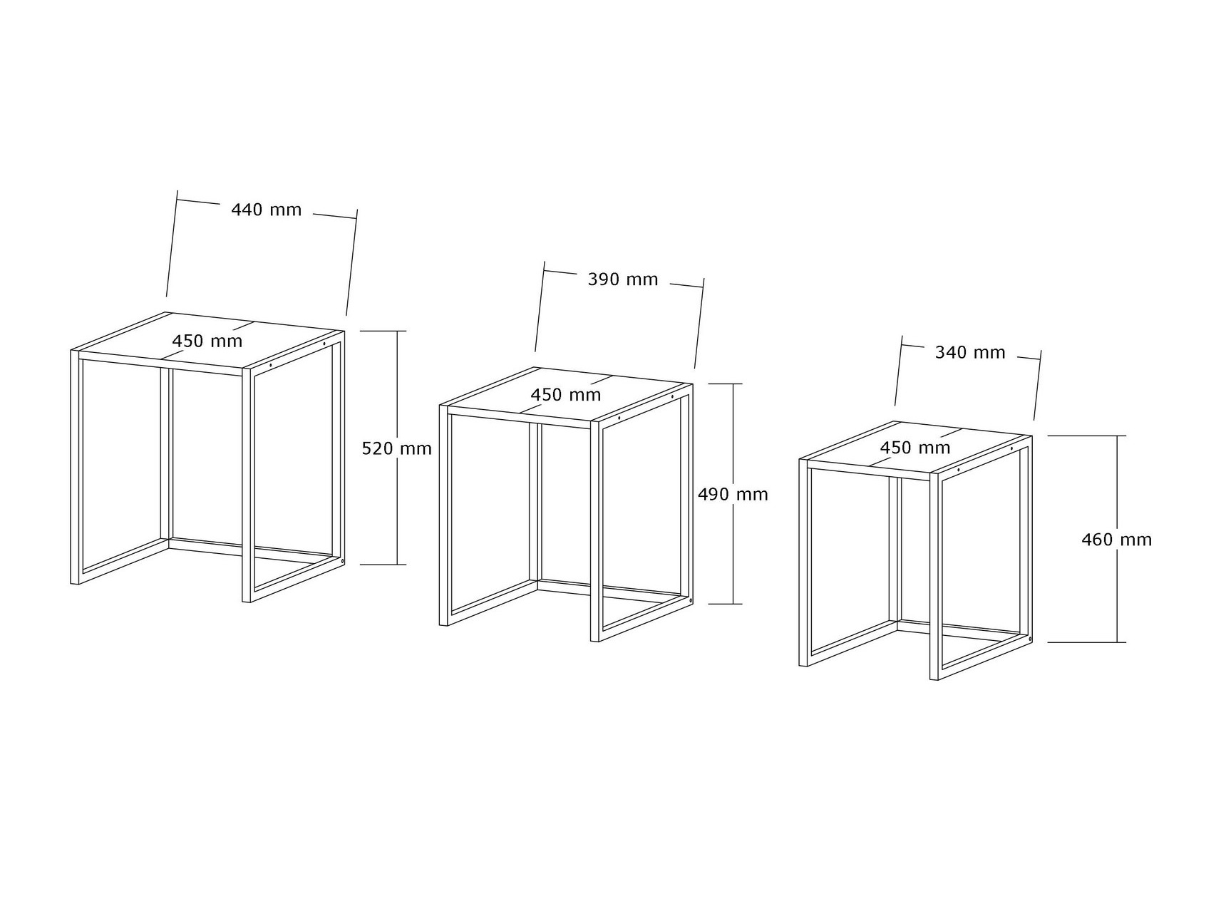 Kafijas galdiņu komplekts Kailua 2721 (Melns + Antracīts)