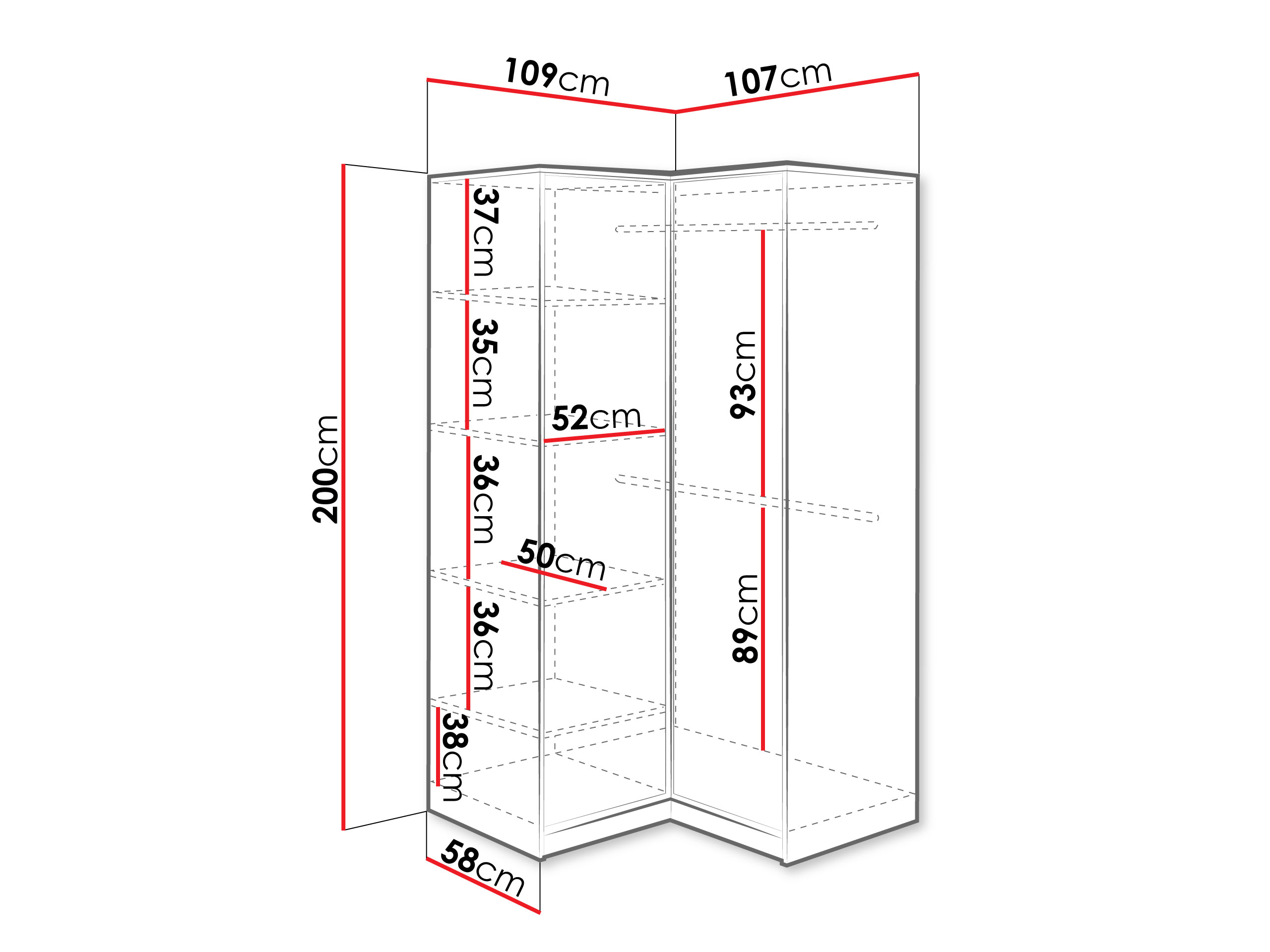 Stūra skapis Lombala 113