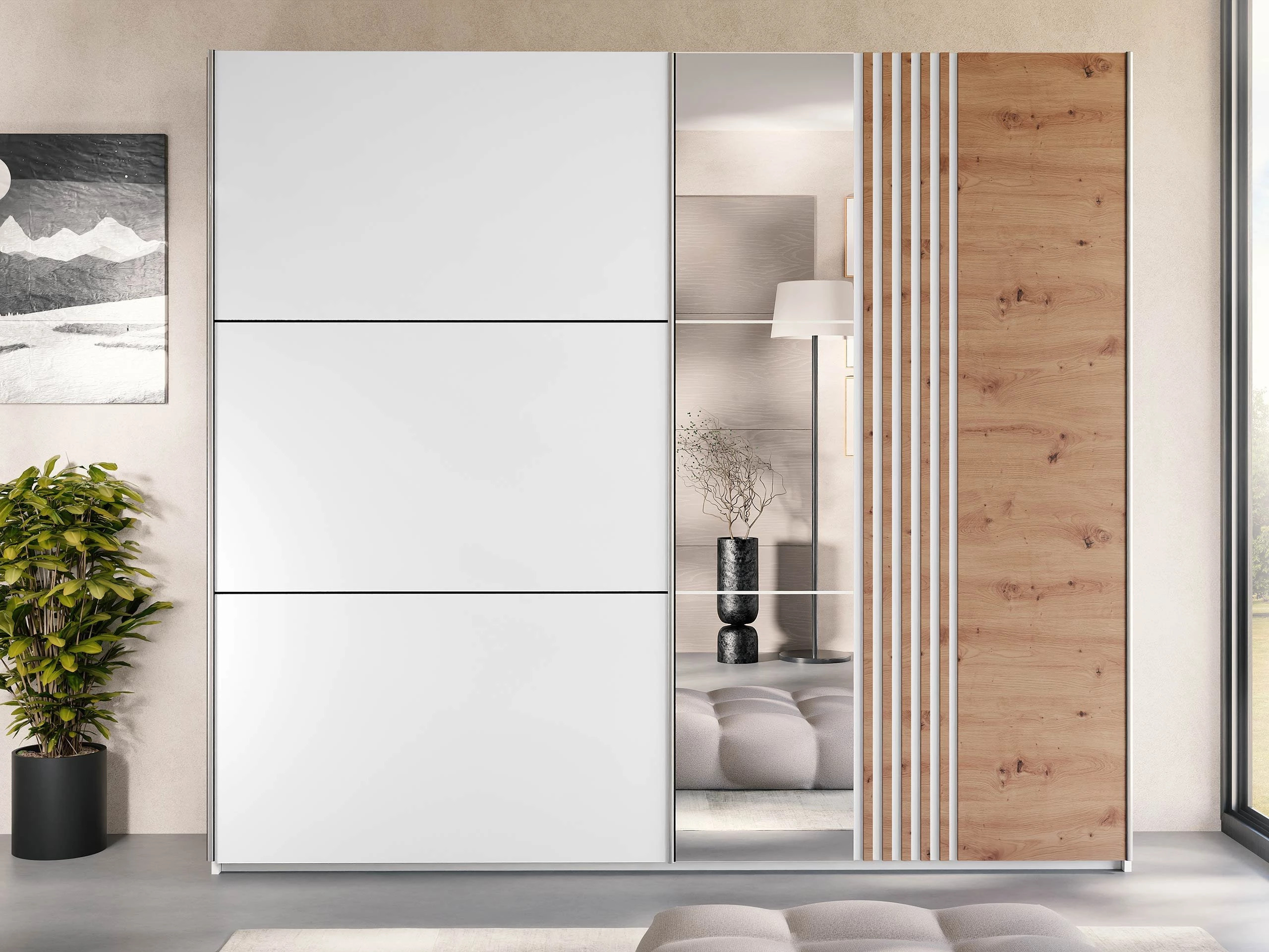 Skapis Honolulu 254 (Balts + Votan ozols)