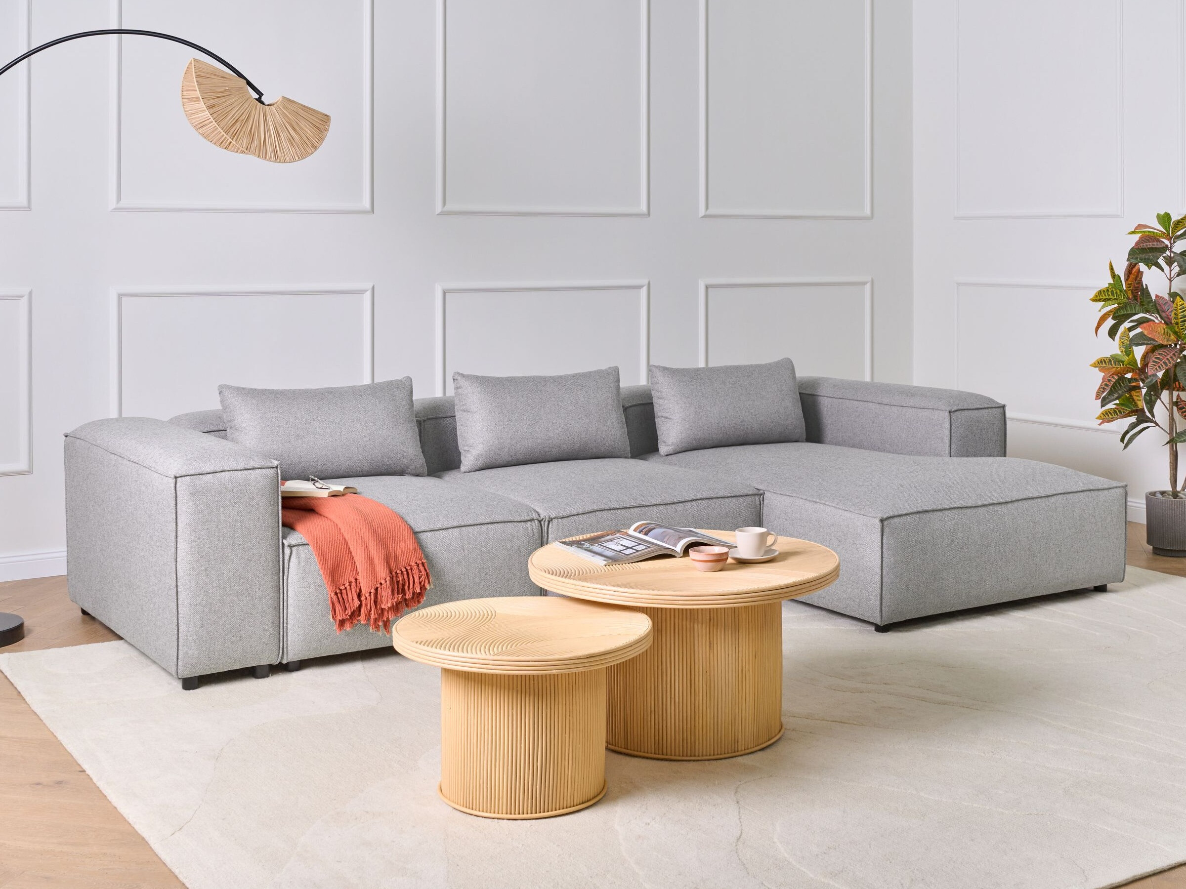 Moduļu stūra dīvāns Avialu 100 (Pelēks)