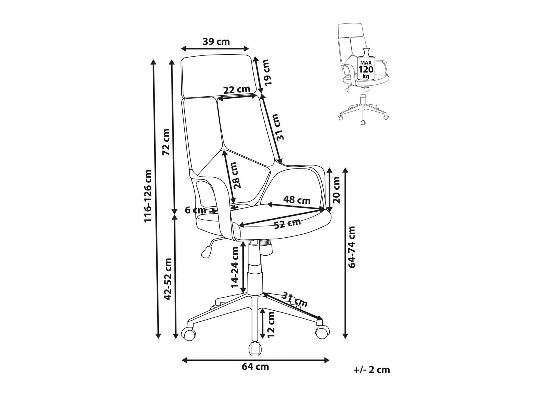 Biroja krēsls Berwyn 2938 (Gaiši bēšs)