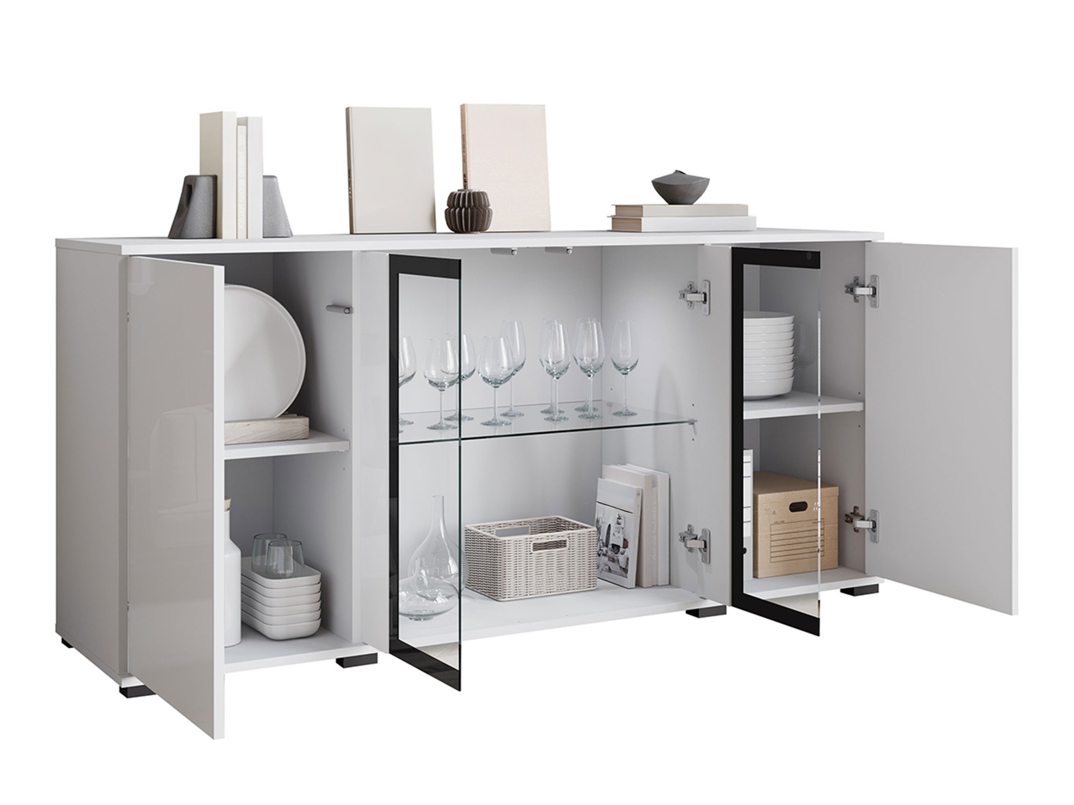 Skapis Torcame 102 (Votan ozols + Glancēts balts)