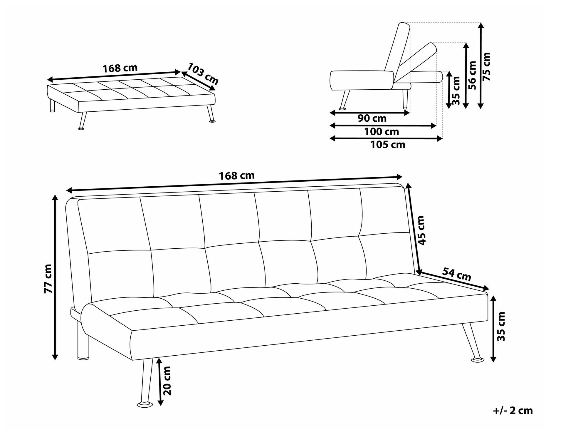 Dīvāns gulta Berwyn 1989 (Gaiši bēšs)