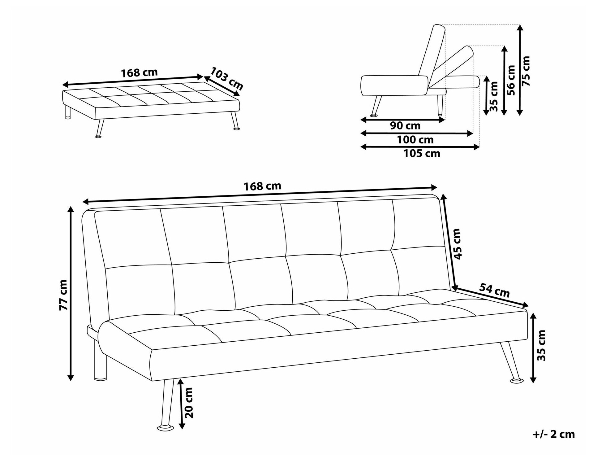 Dīvāns gulta Berwyn 1989 (Gaiši pelēks)