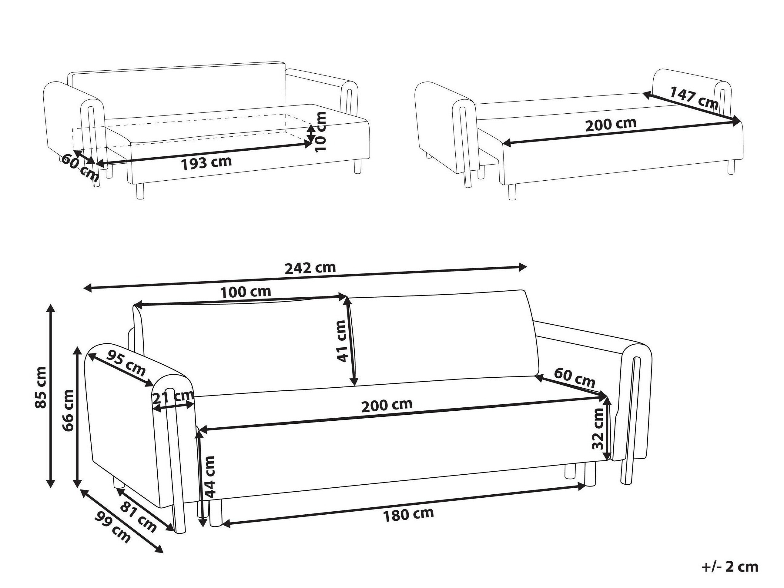 Dīvāns gulta Berwyn 2936 (Pelēks)