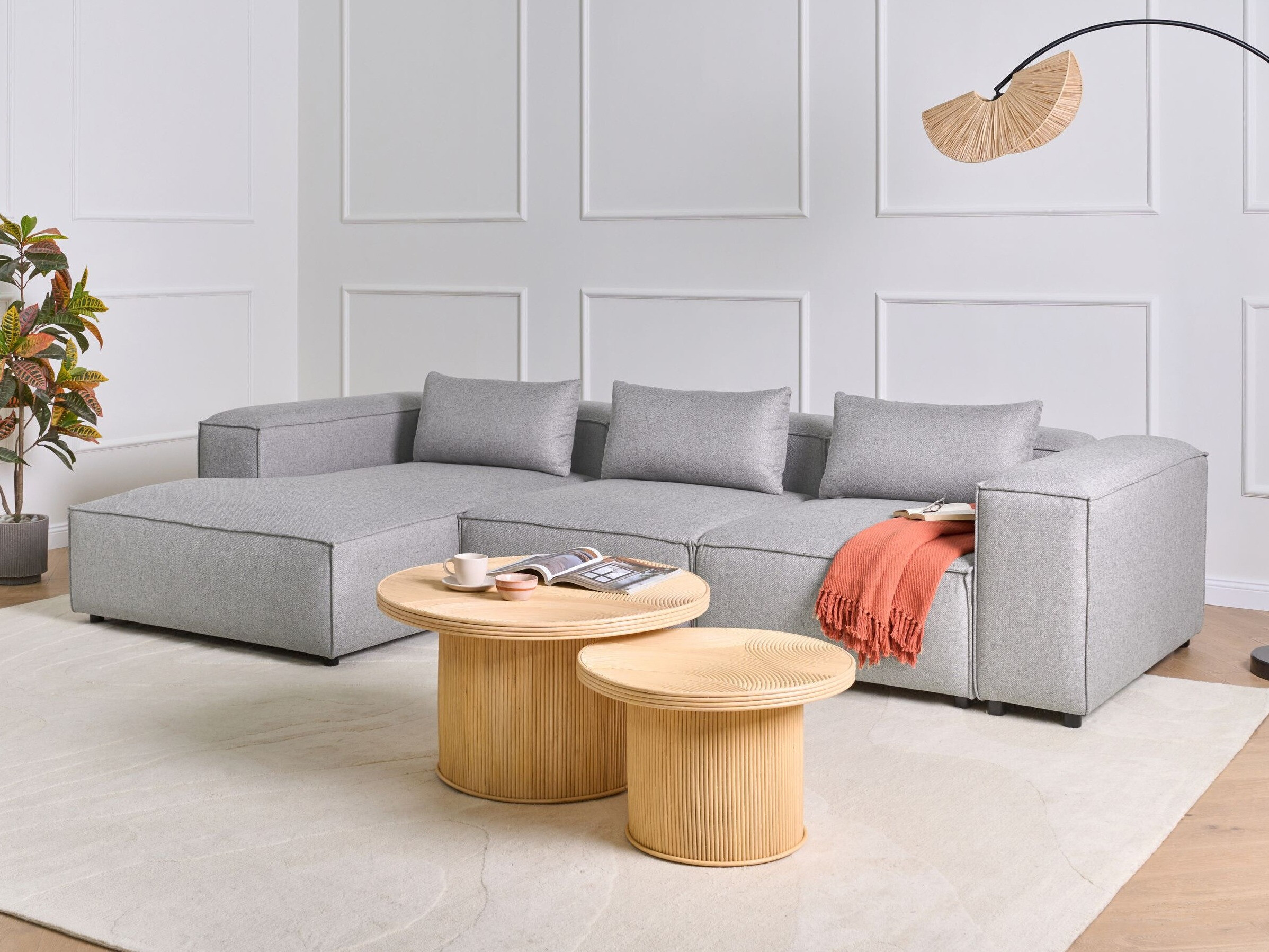 Moduļu stūra dīvāns Avialu 100 (Pelēks)