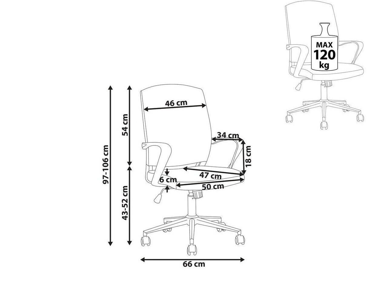 Biroja krēsls Berwyn 431 (Melns)