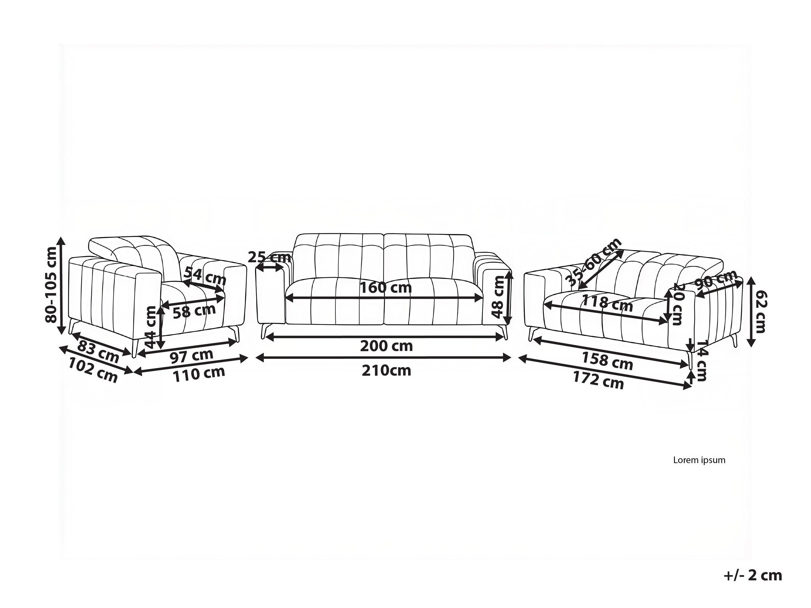 Mīksto mēbeļu komplekts Berwyn 2948 (Gaiši bēšs)