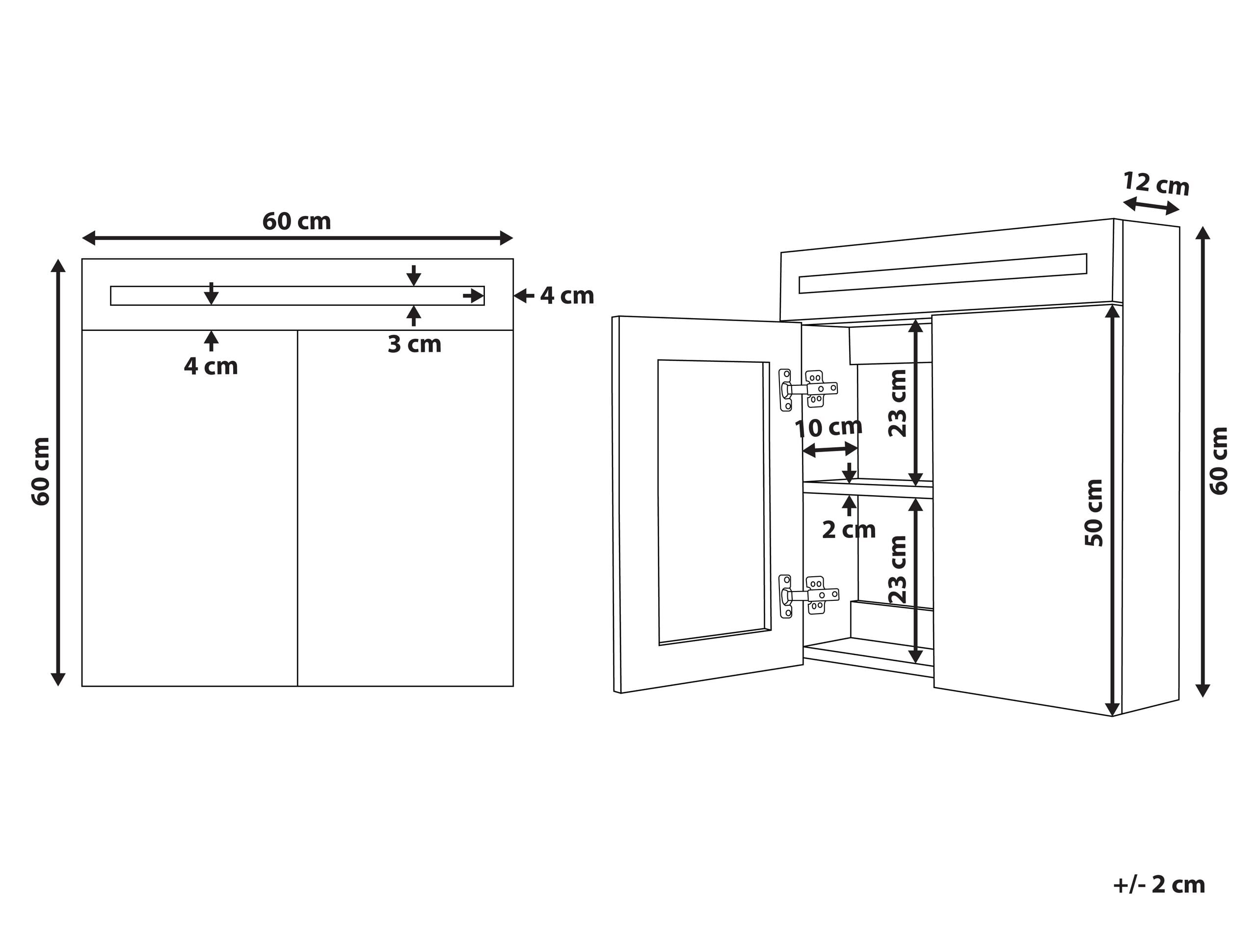 Vannas istabas skapis ar spoguli Berwyn 2154 (Balts)