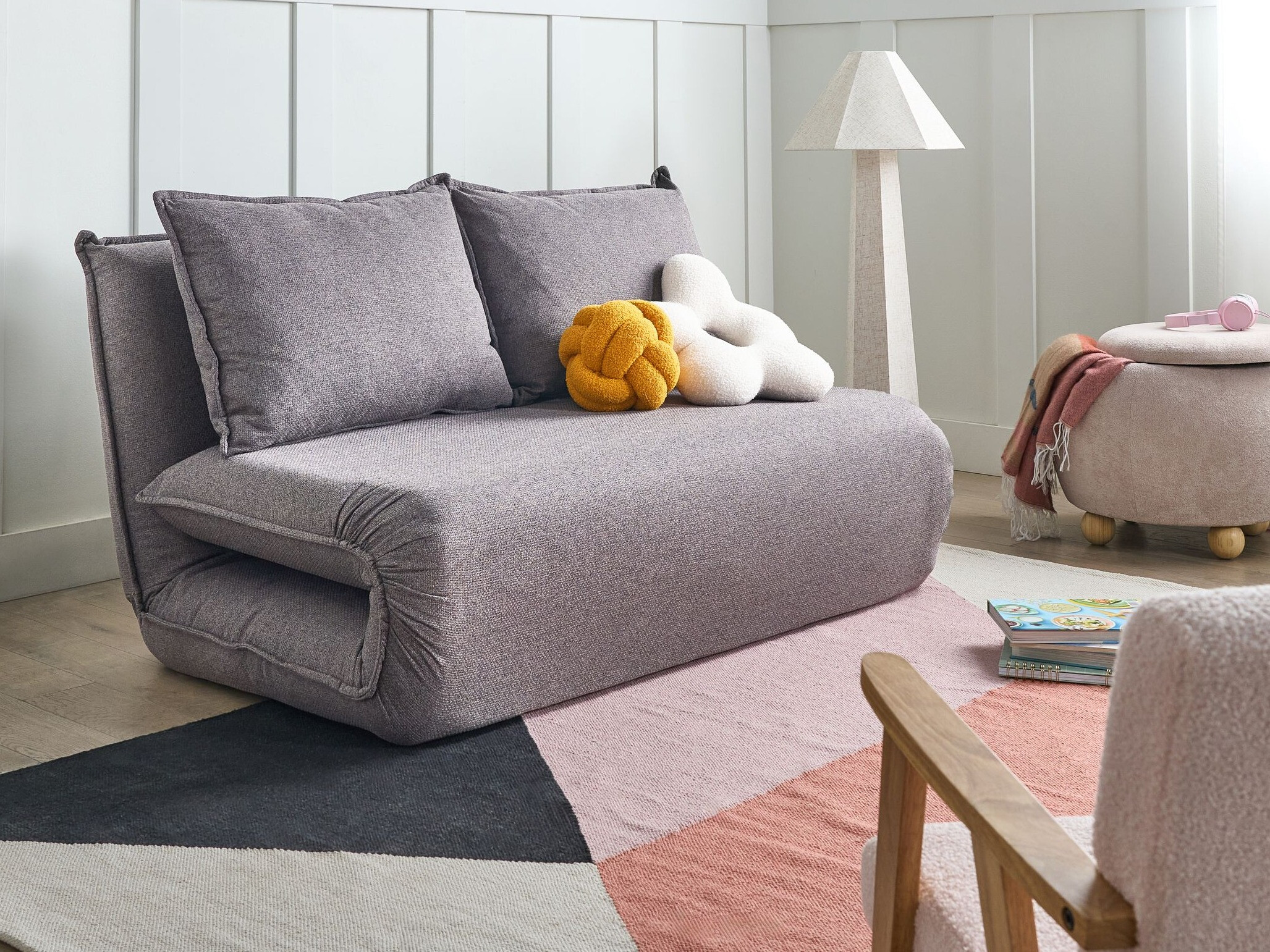 Dīvāns gulta Berwyn 2997 (Tumši pelēks)