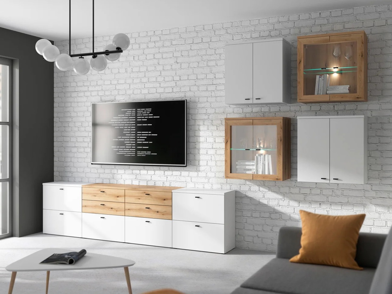 Viesistabas komplekts Merciru 114 (Balts + Ozols)