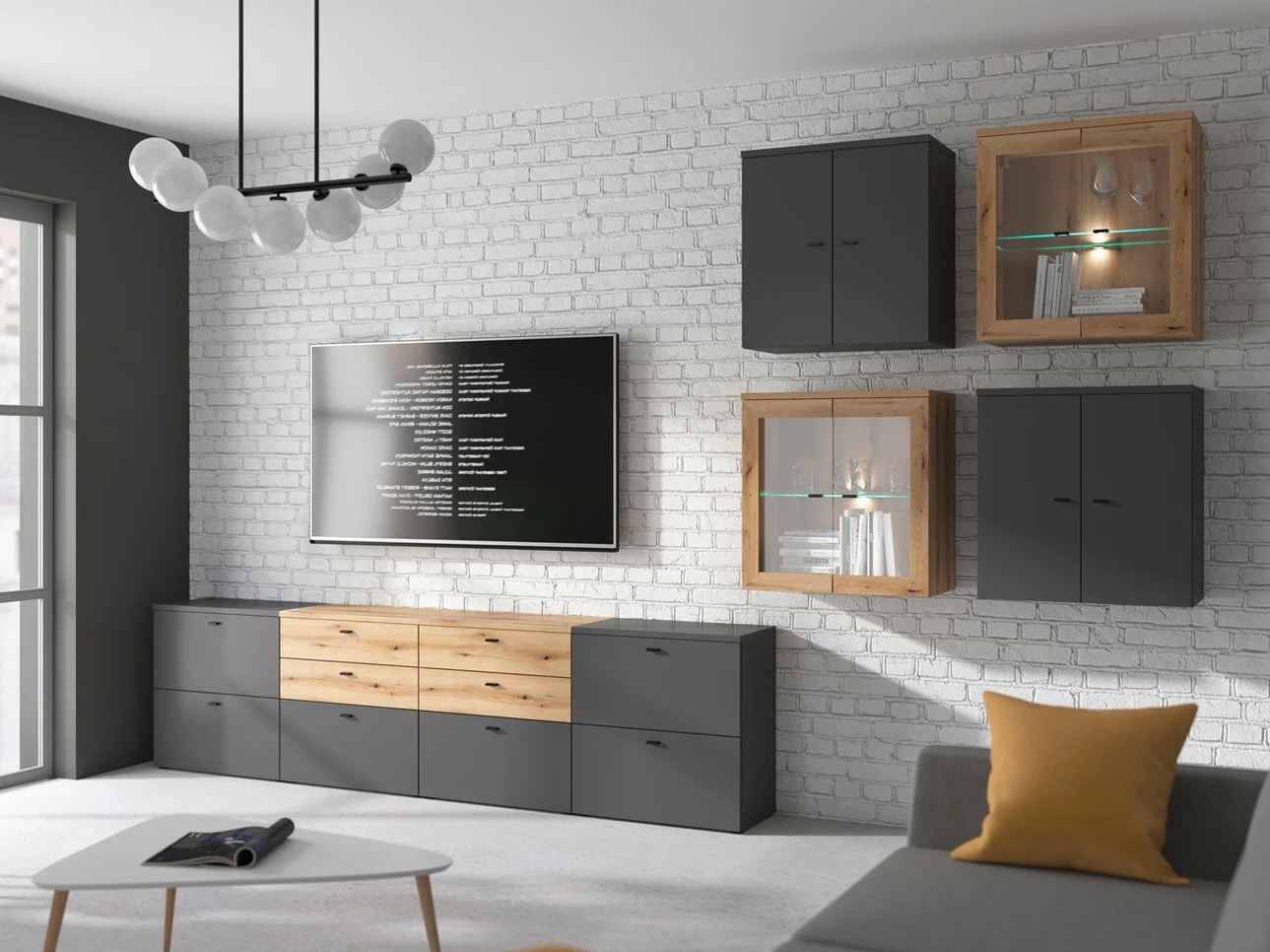 Viesistabas komplekts Merciru 114 (Grafīts + Ozols)