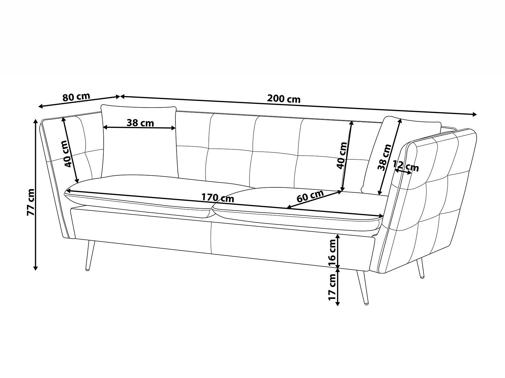 Dīvāns Berwyn 1245 (Tumši rozā)