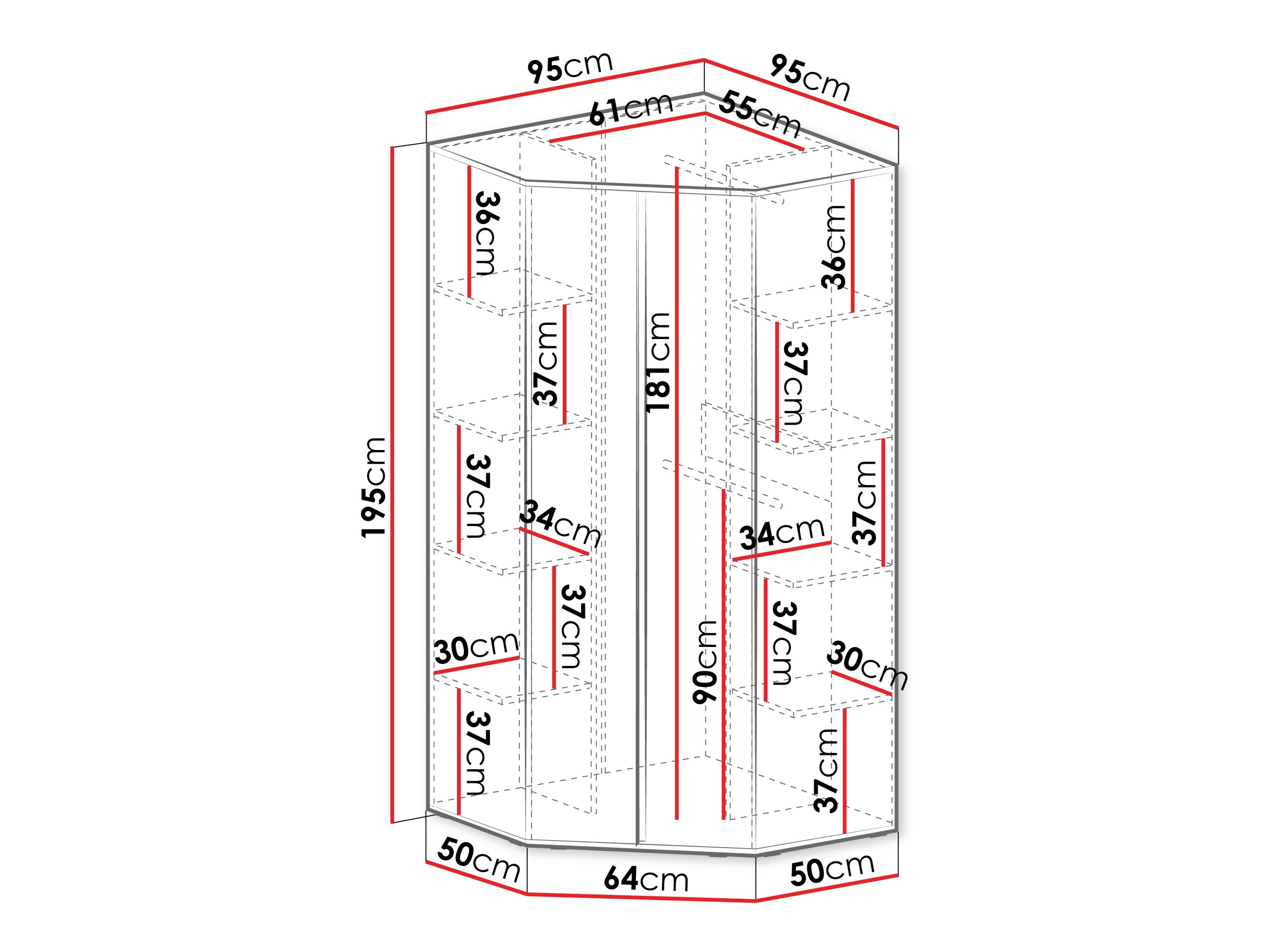 Stūra skapis Fiosono 101 (Putekļaini zaļa + Ozols)