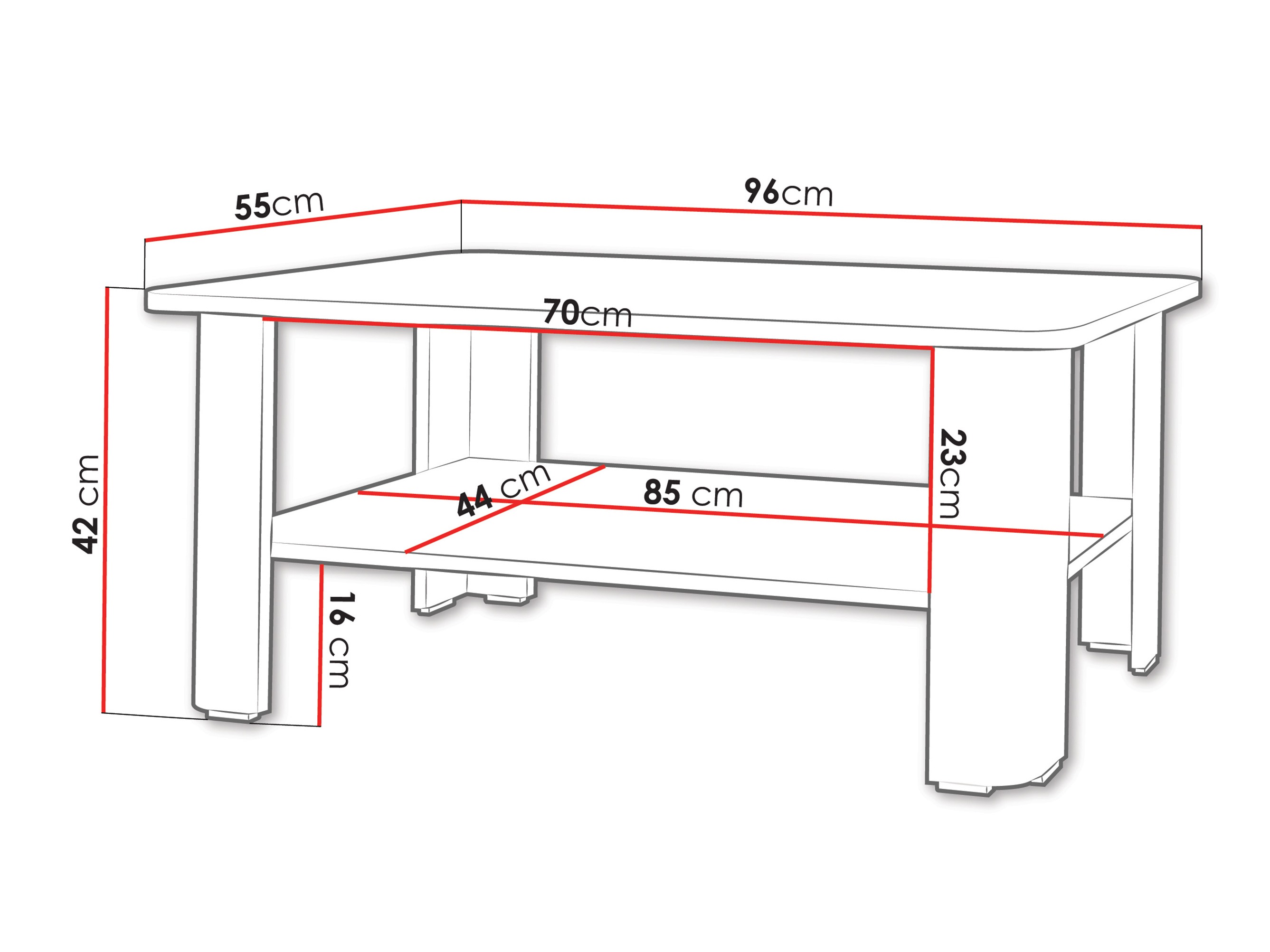 Žurnālu galdiņš Charlotte 213 (Balts)