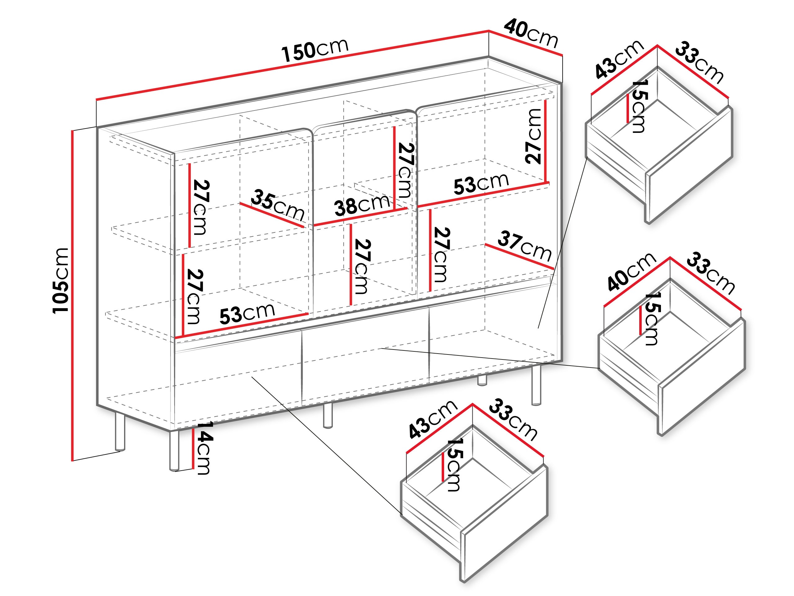 Kumode Fiosono 106 (Putekļaini zaļa + Ozols)