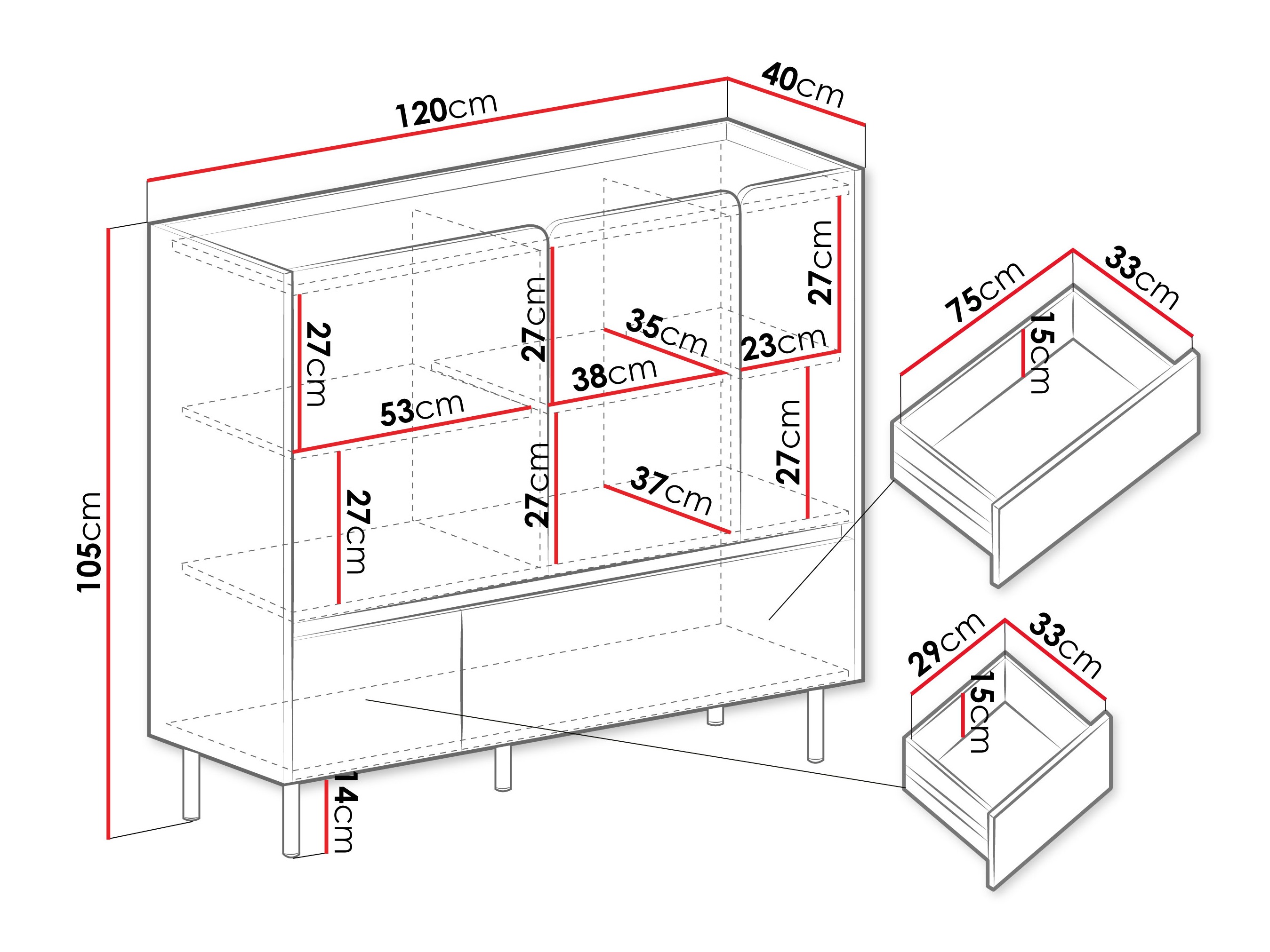 Kumode Fiosono 107 (Putekļaini zaļa + Ozols)