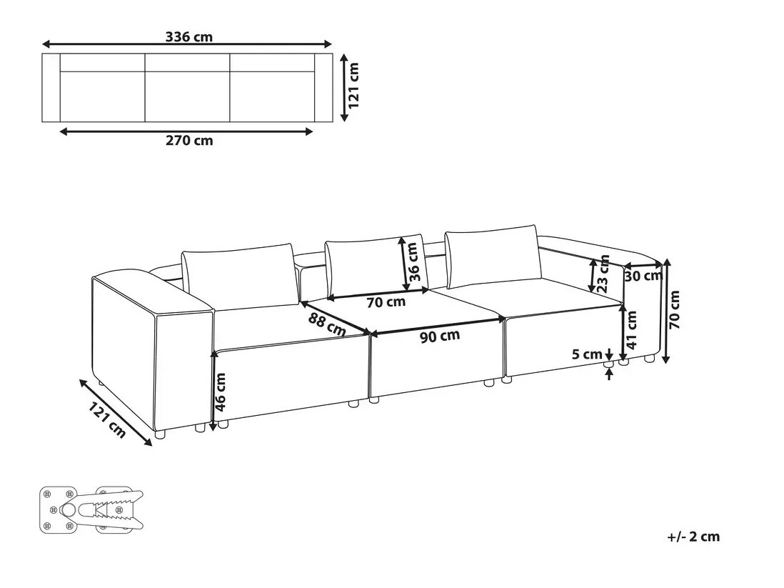 Moduļu dīvāns Avialu 101 (Pelēks)