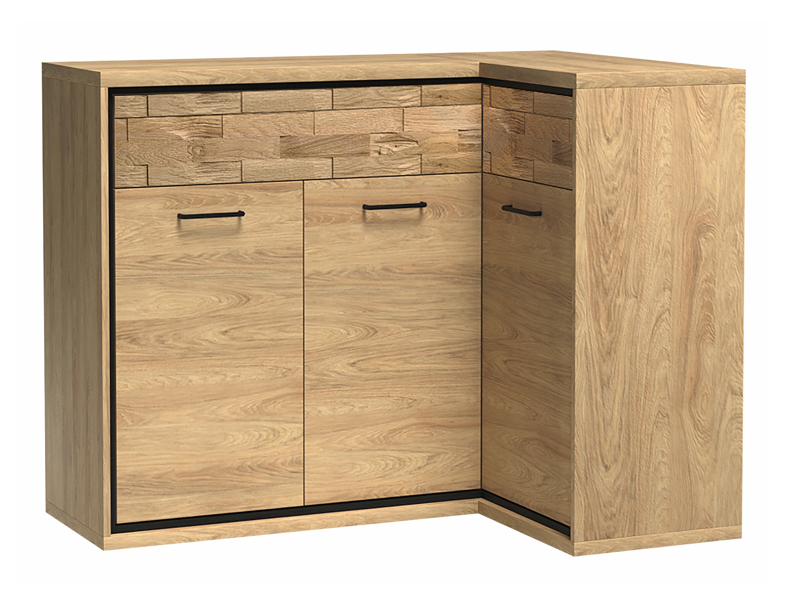 Stūra kumode Etrmoni 106 (Gaišs koks + Ozols)