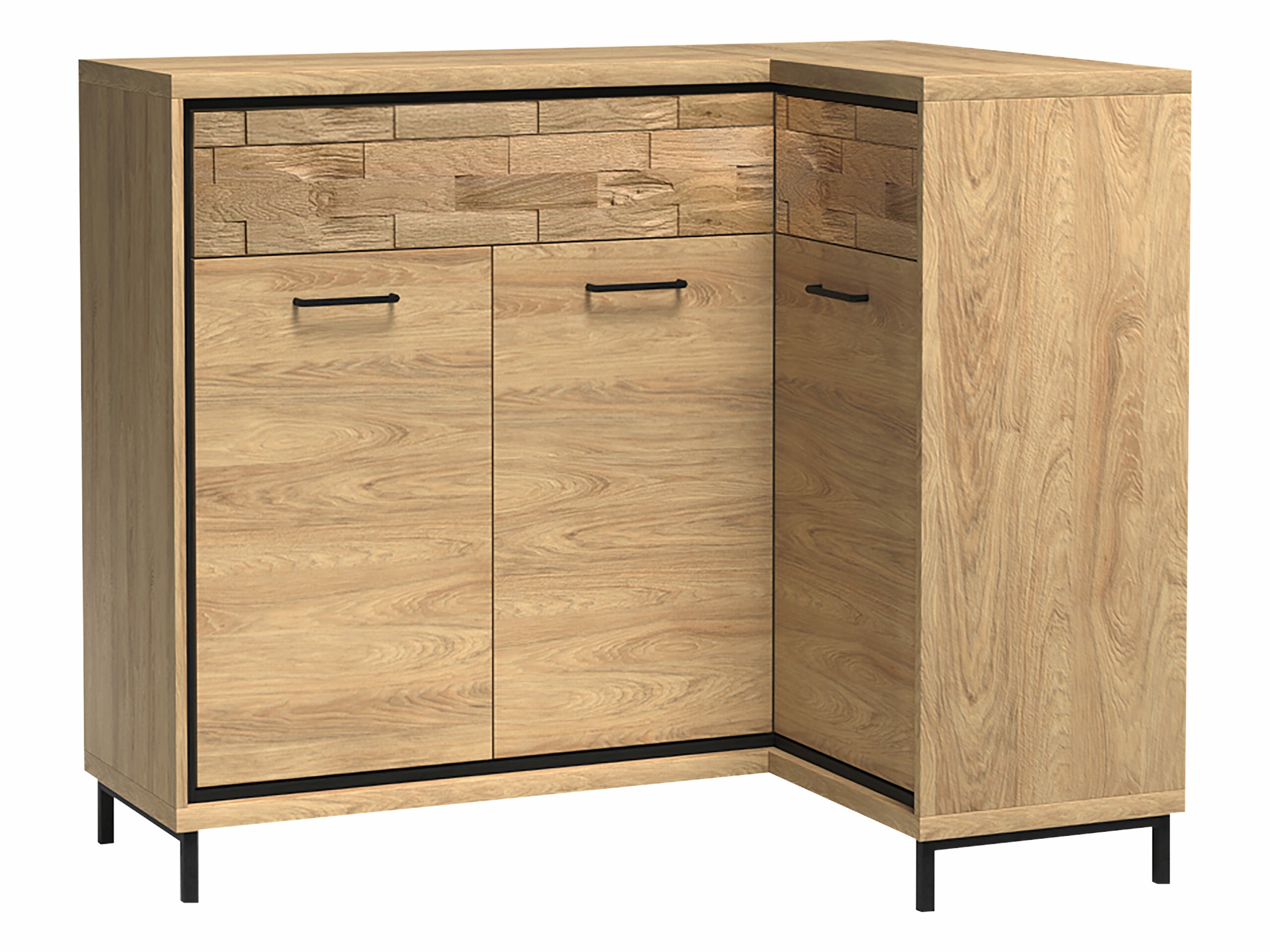 Stūra kumode Etrmoni 106 (Gaišs koks + Ozols)