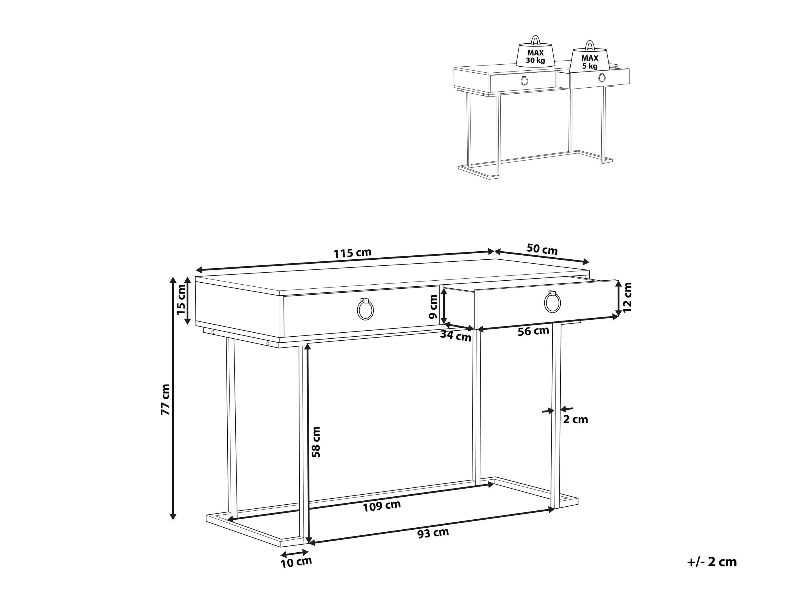 Konsole Berwyn 3020 (Melns + Zelta)
