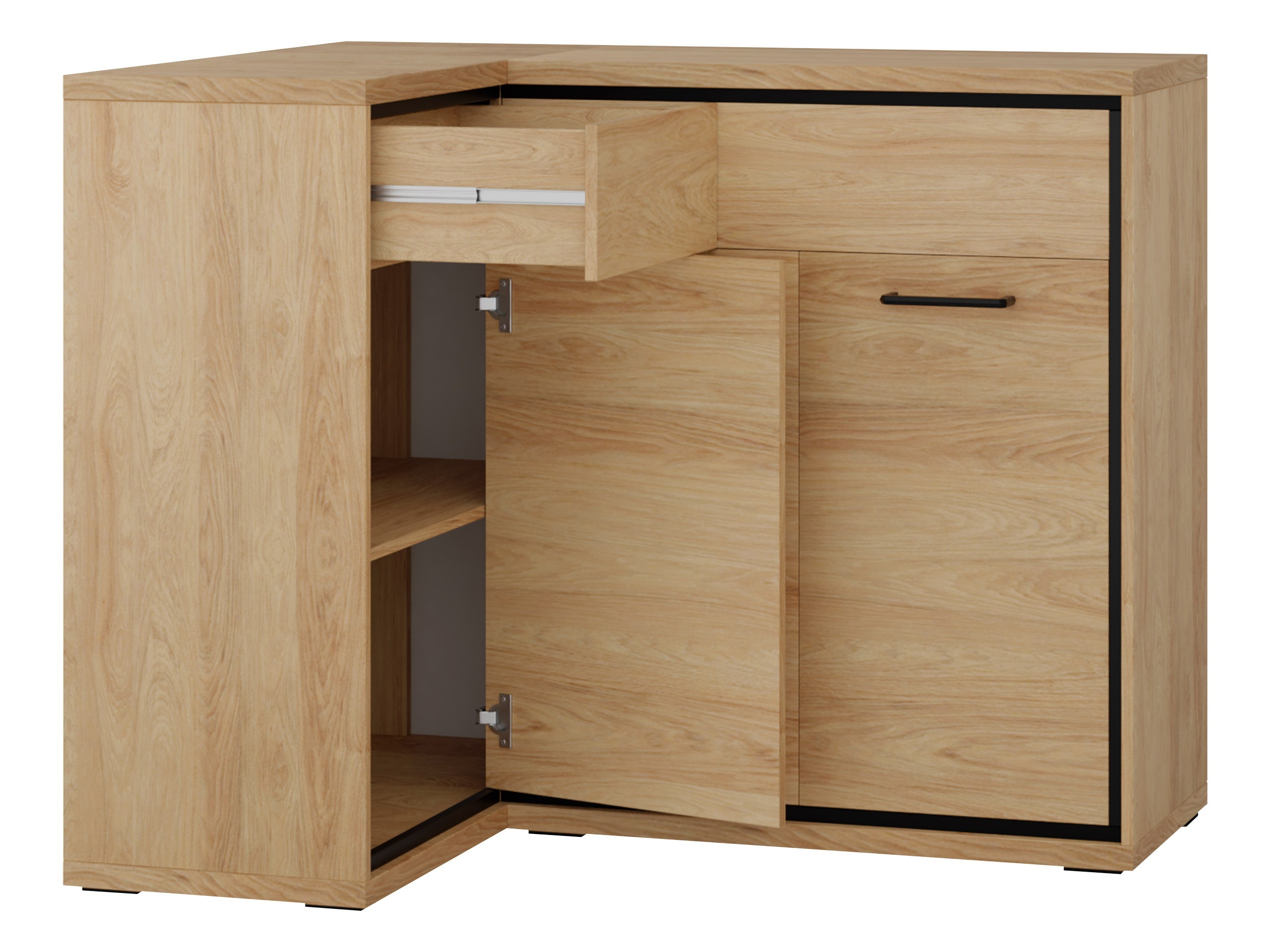 Stūra kumode Etrmoni 121 (Gaišs koks)