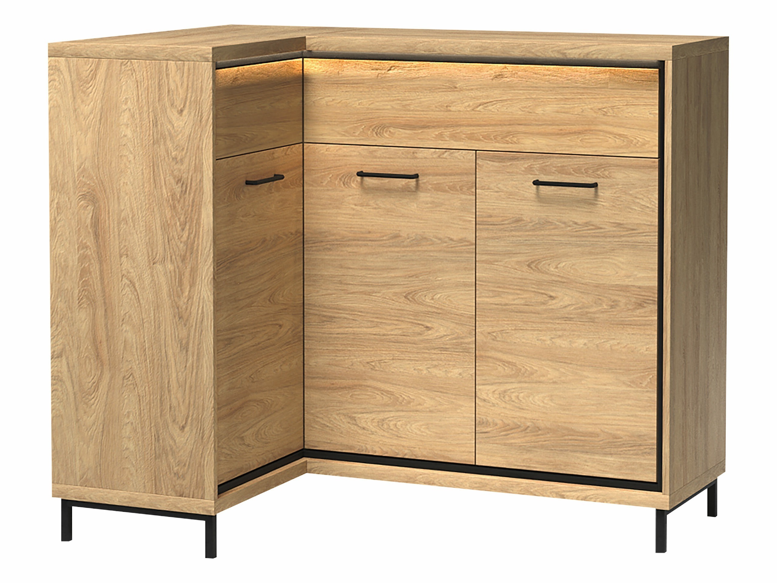 Stūra kumode Etrmoni 121 (Gaišs koks)