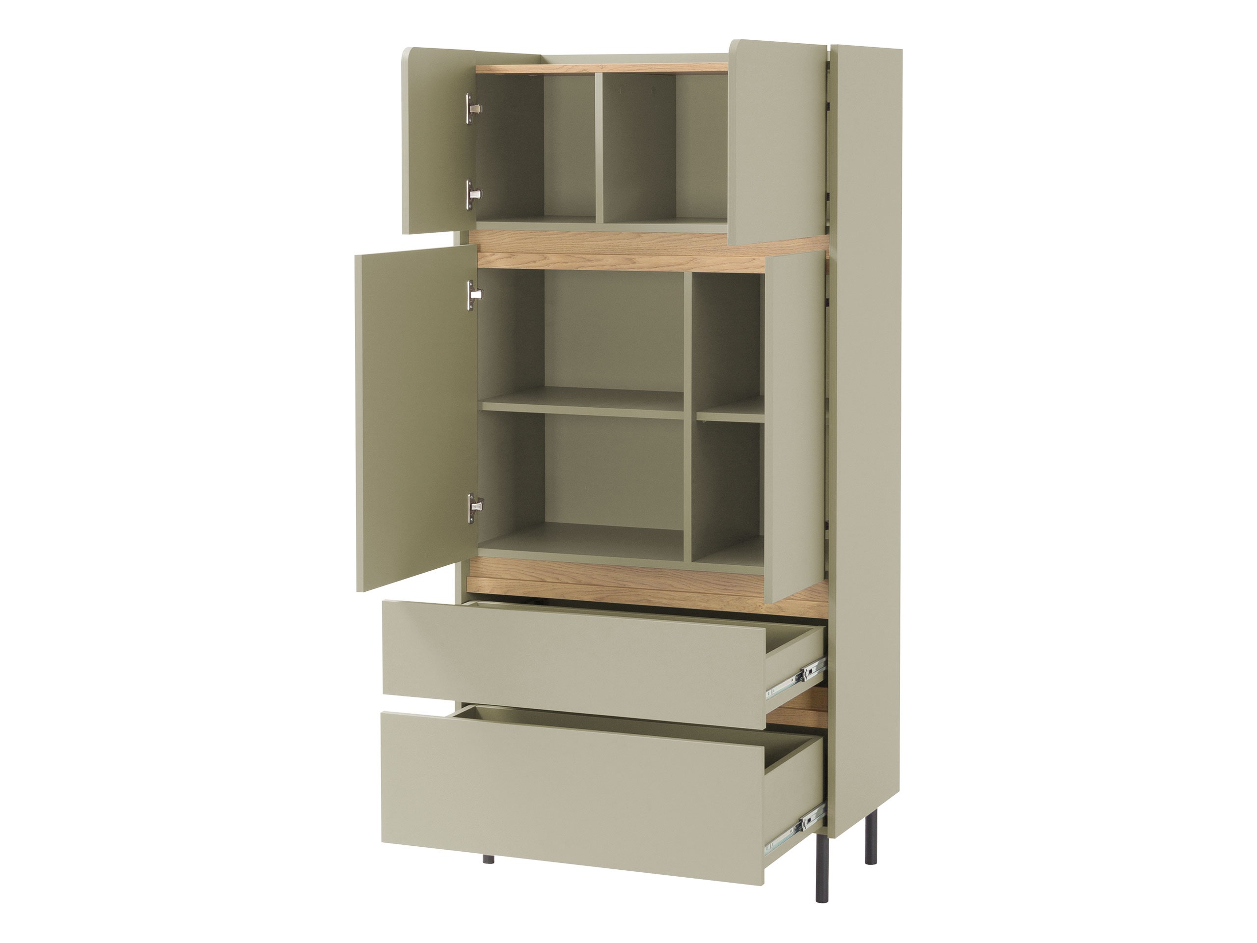 Guļamistabas komplekts Fiosono 113 (Putekļaini zaļa + Ozols)