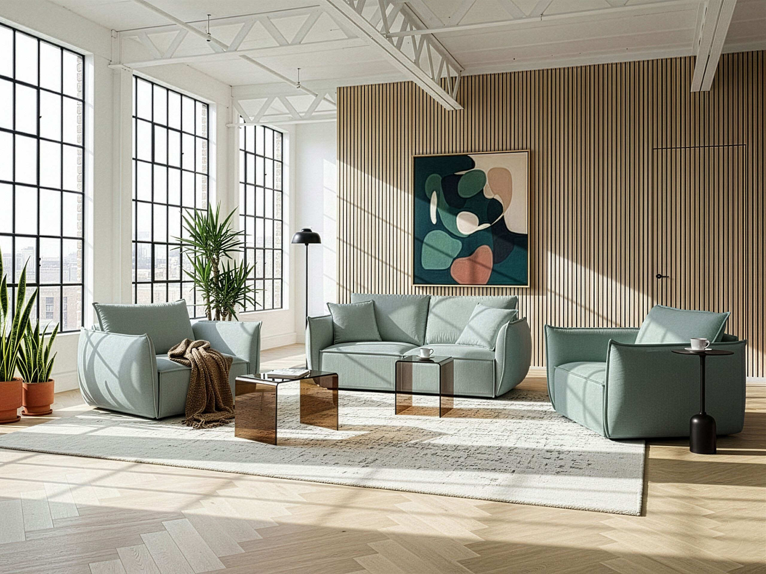 Mīksto mēbeļu komplekts Berwyn 3024 (Gaiši zaļa)