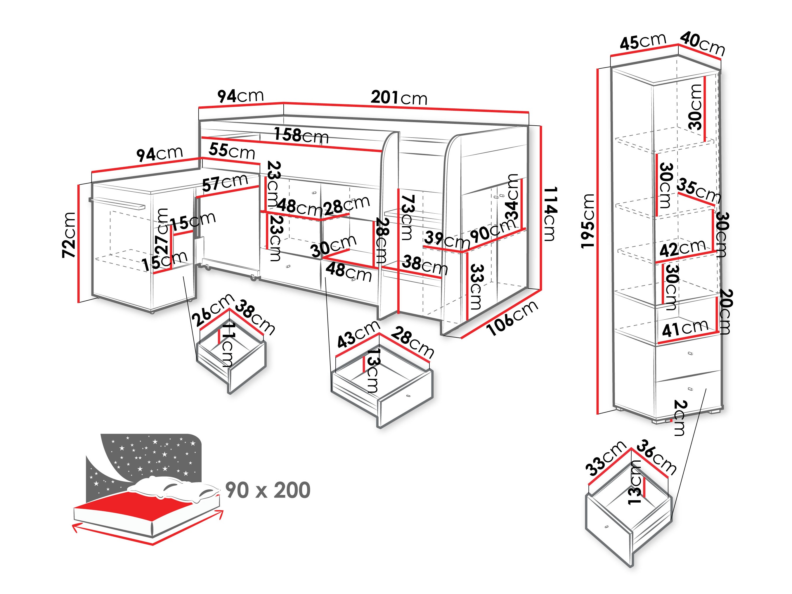 Bērnu istabas komplekts Ciravie 109